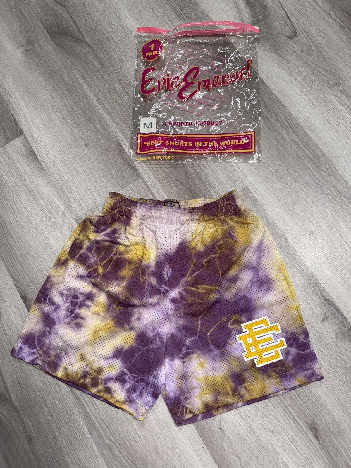 Eric Emanuel Tie-Dye Mesh Shorts – Lakers Purple/Gold (M)