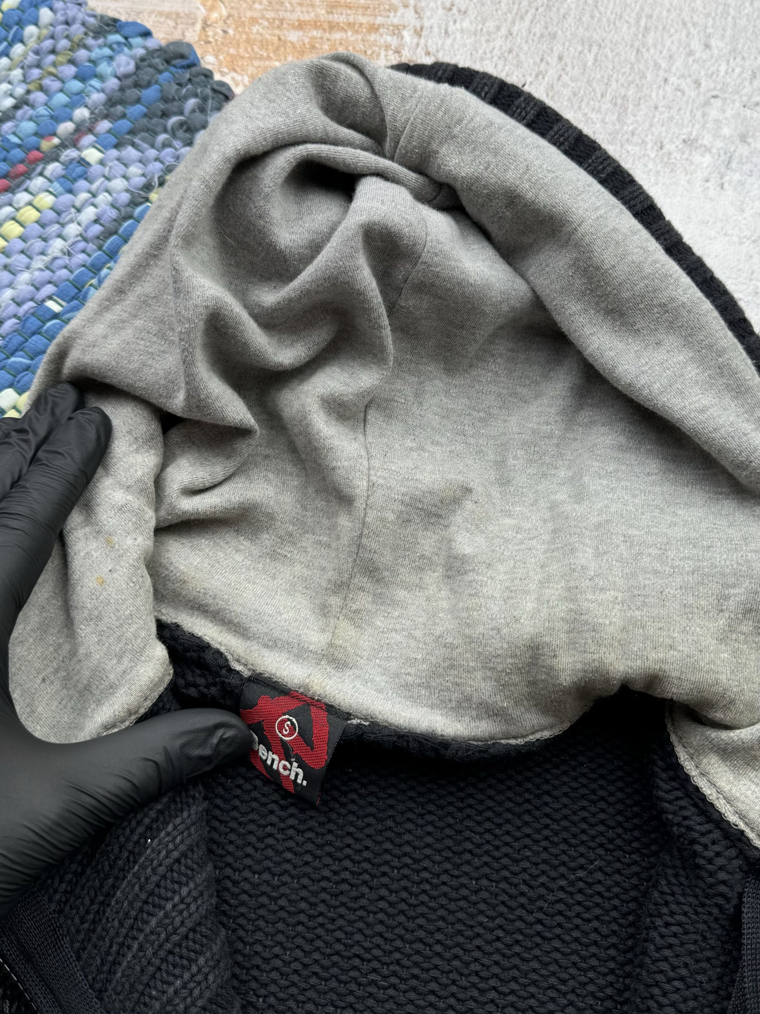 Bench Bench Vintage Faded Cropped Hoodie Ribbed Details A521(194) Size S / US 4 / IT 40 - 9 Thumbnail