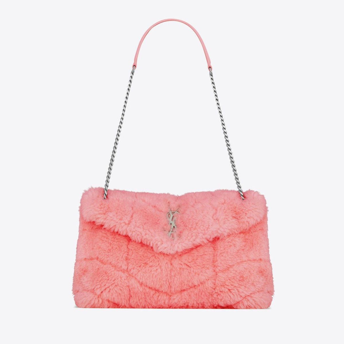 $4.5K VALUE Puffer Shearling Bag in Flamingo