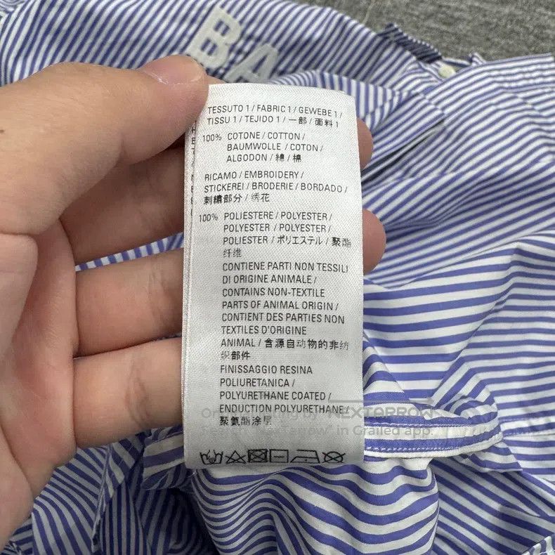 Balenciaga Balenciaga Embroidered Letter Stripe Shirt Size XXS / US 00 / IT 34 - 5 Thumbnail
