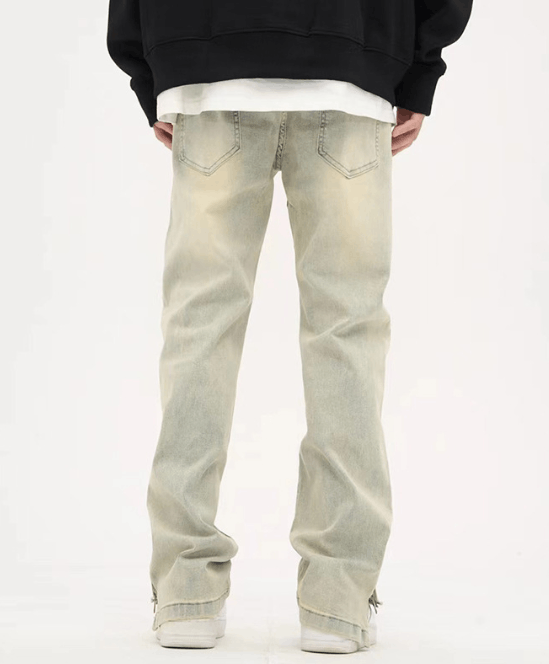 Japanese Brand × Jean Washed distressed American retro loose casual zipper jeans Size US 32 / EU 48 - 4 Thumbnail