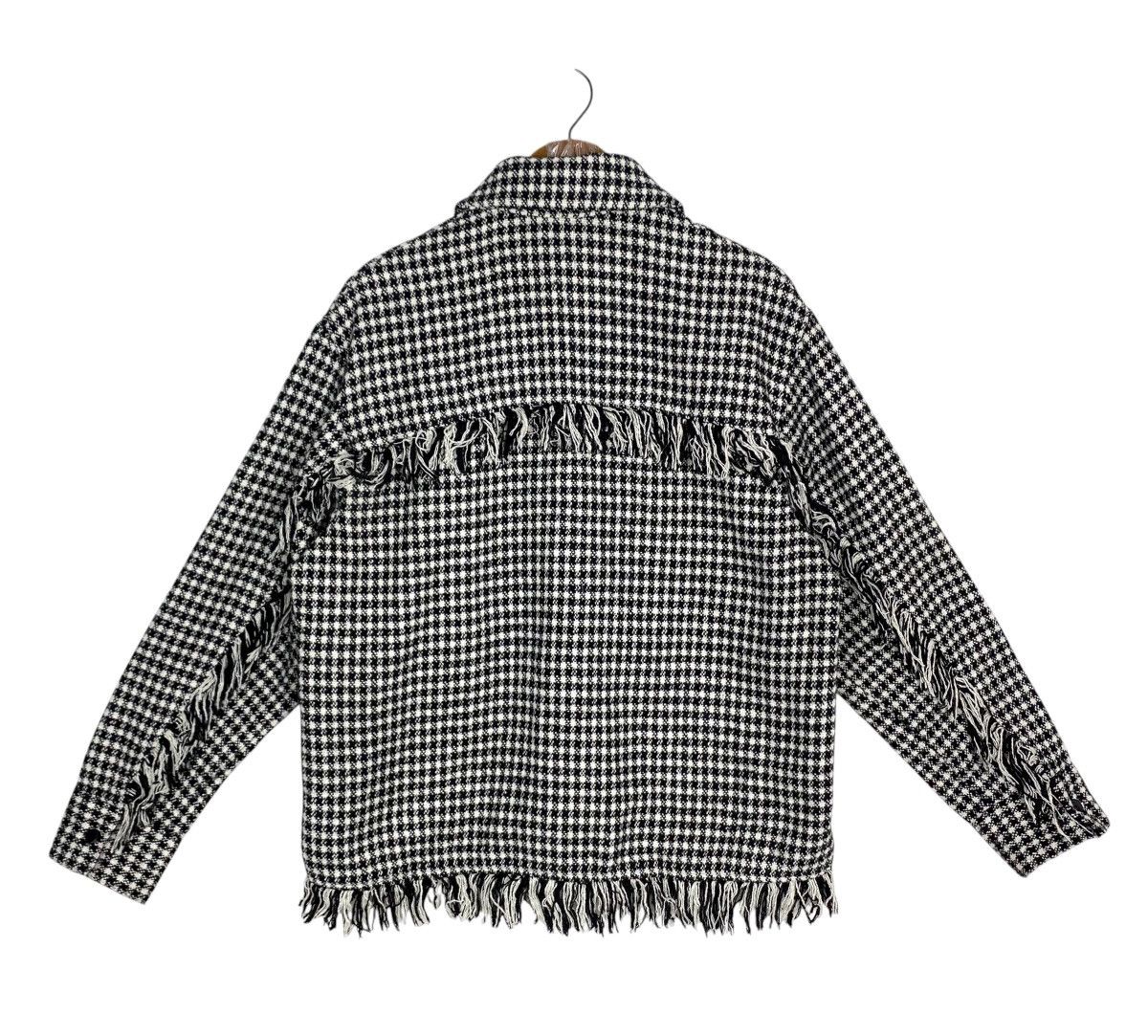 Zara Rare‼️ Zara Houndstooth Fringed Overshirt Jacket Size S / US 4 / IT 40 - 5 Thumbnail