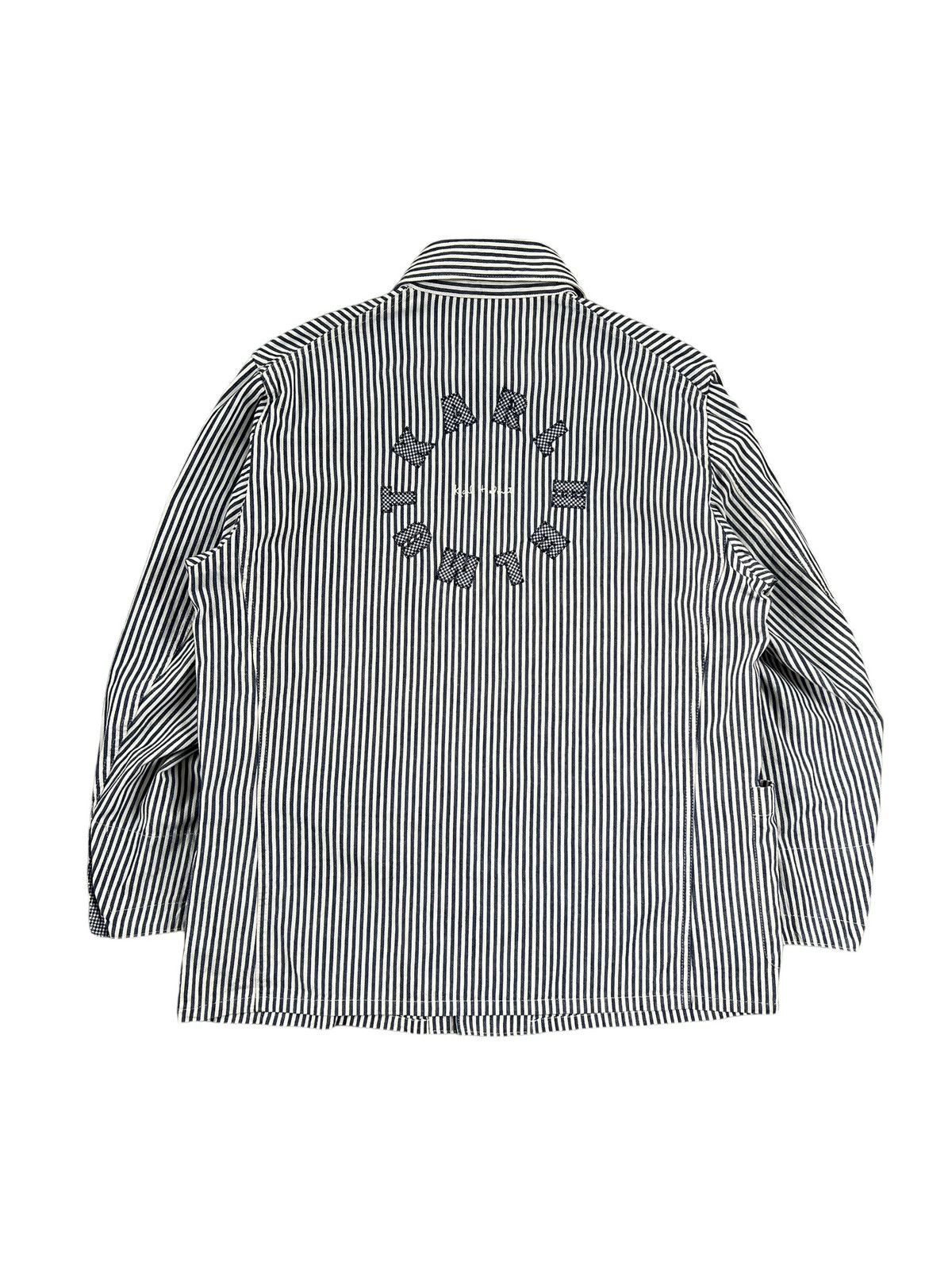 Japanese Brand × Karl Helmut × Vintage 1990 Karl Helmut Hickory Stripes Chore Jacket Size US L / EU 52-54 / 3 - 2 Thumbnail