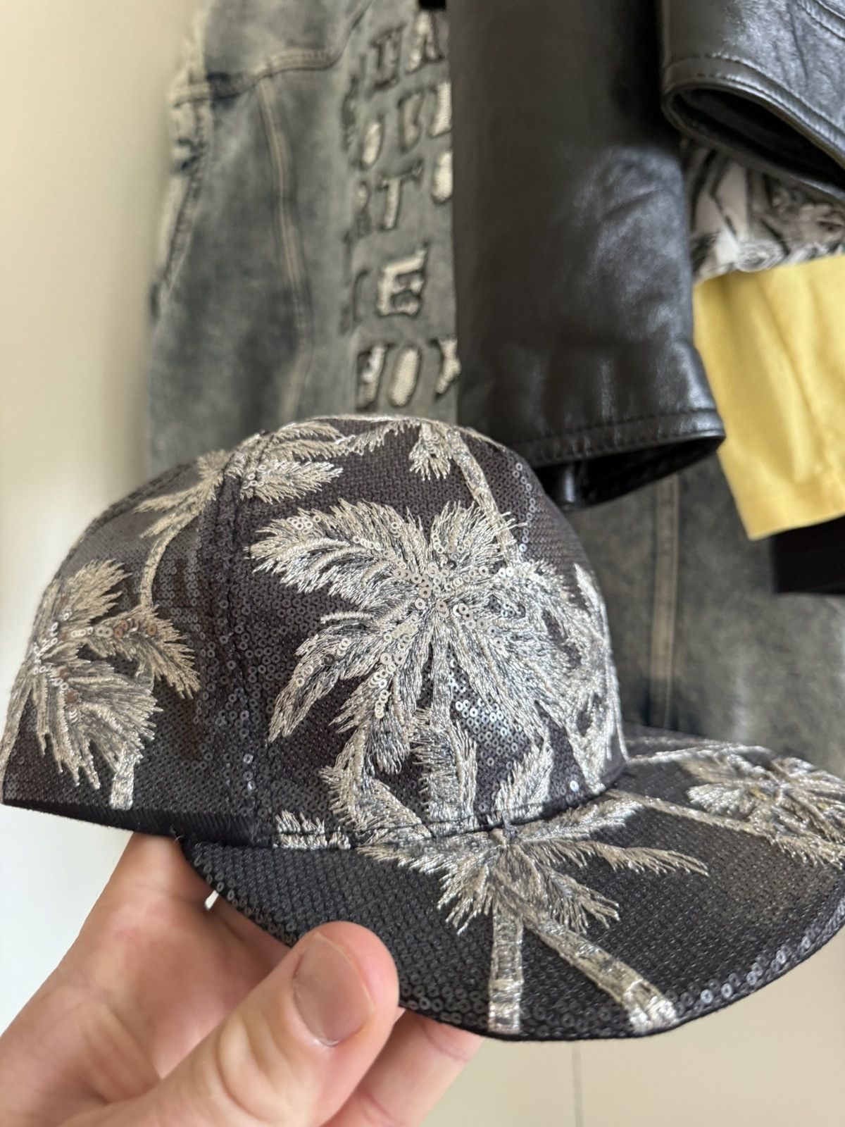 Celine Celine Hedi Slimane embroidered sequin palm tree cap trucker Size ONE SIZE - 2 Thumbnail