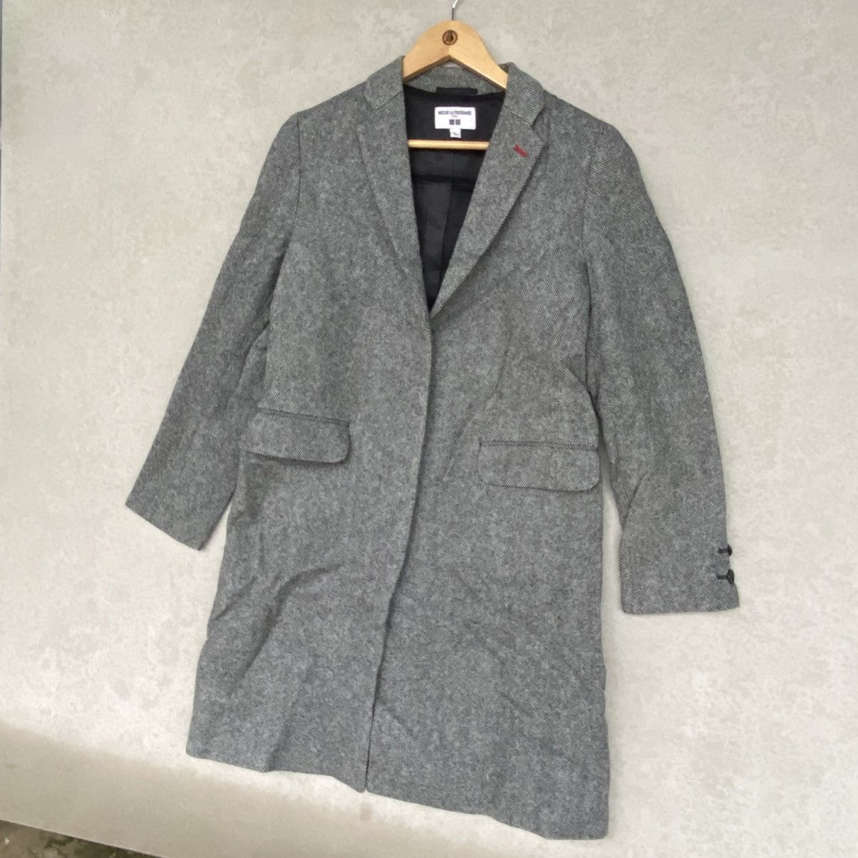 Other Vintage Ines De La Fressange Cotton Wool Mix Overcoat Gray Size US L / EU 52-54 / 3 - 2 Thumbnail
