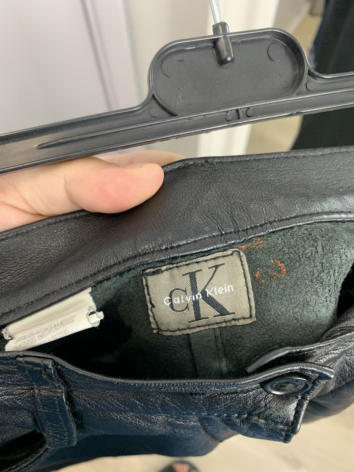Calvin Klein Vintage Calvin Klein Jeans Leather Trousers Pants Opium Y2K Size 32" / US 10 / IT 46 - 17 Thumbnail