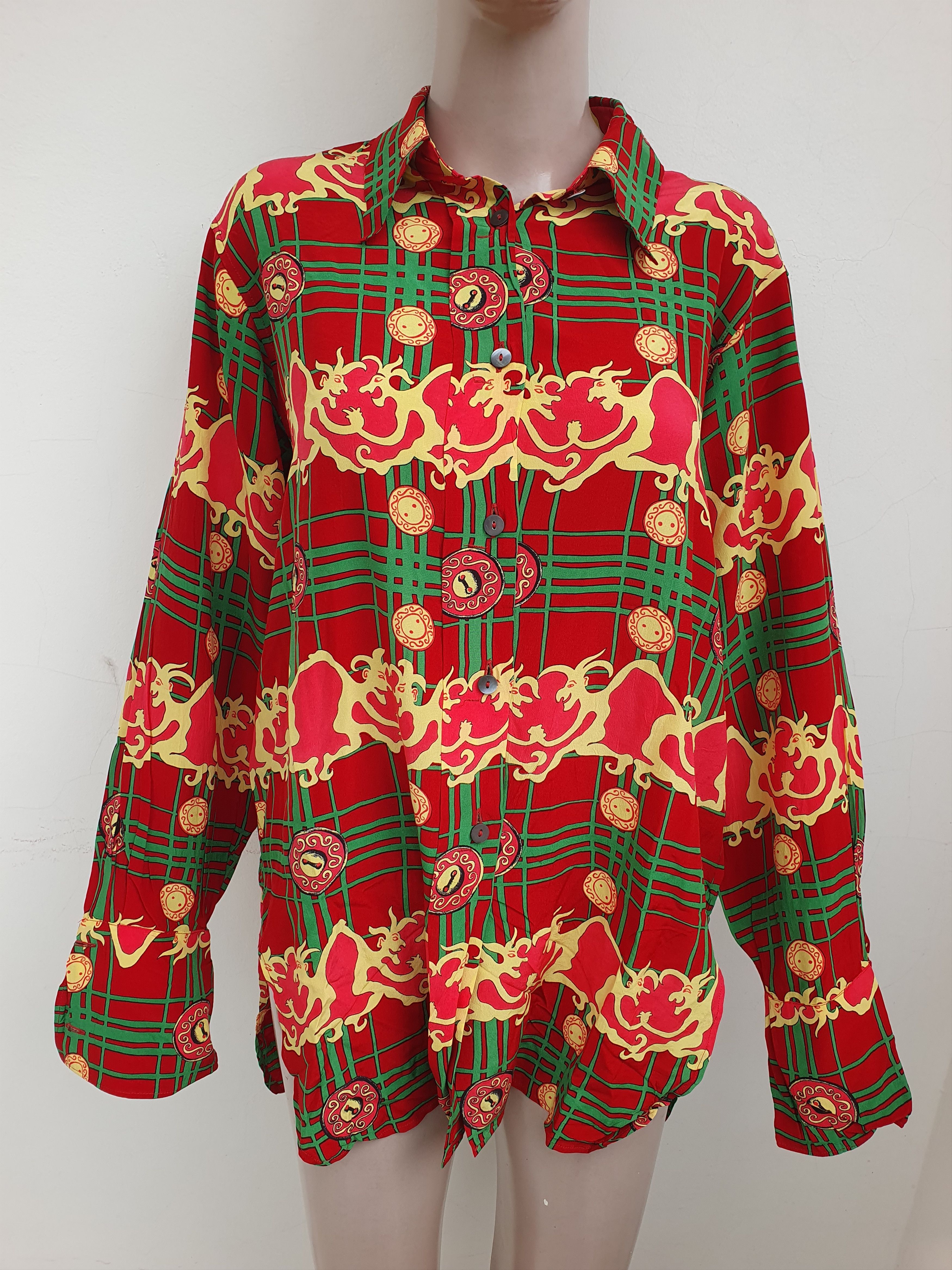 Jil Sander 1980s Vintage Silk Shirt Size US M / EU 48-50 / 2 - 2 Thumbnail