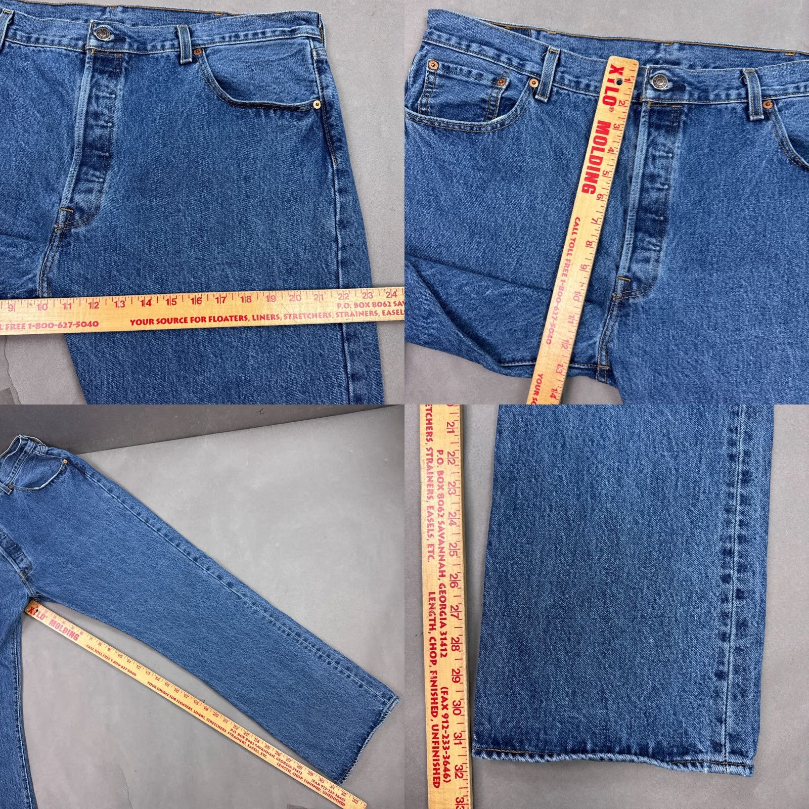 Levi's VINTAGE Levis 501 Jeans Mens 40x32 Blue Button Fly Denim Pants Faded Straight Classic Size US 40 / EU 56 - 9 Thumbnail
