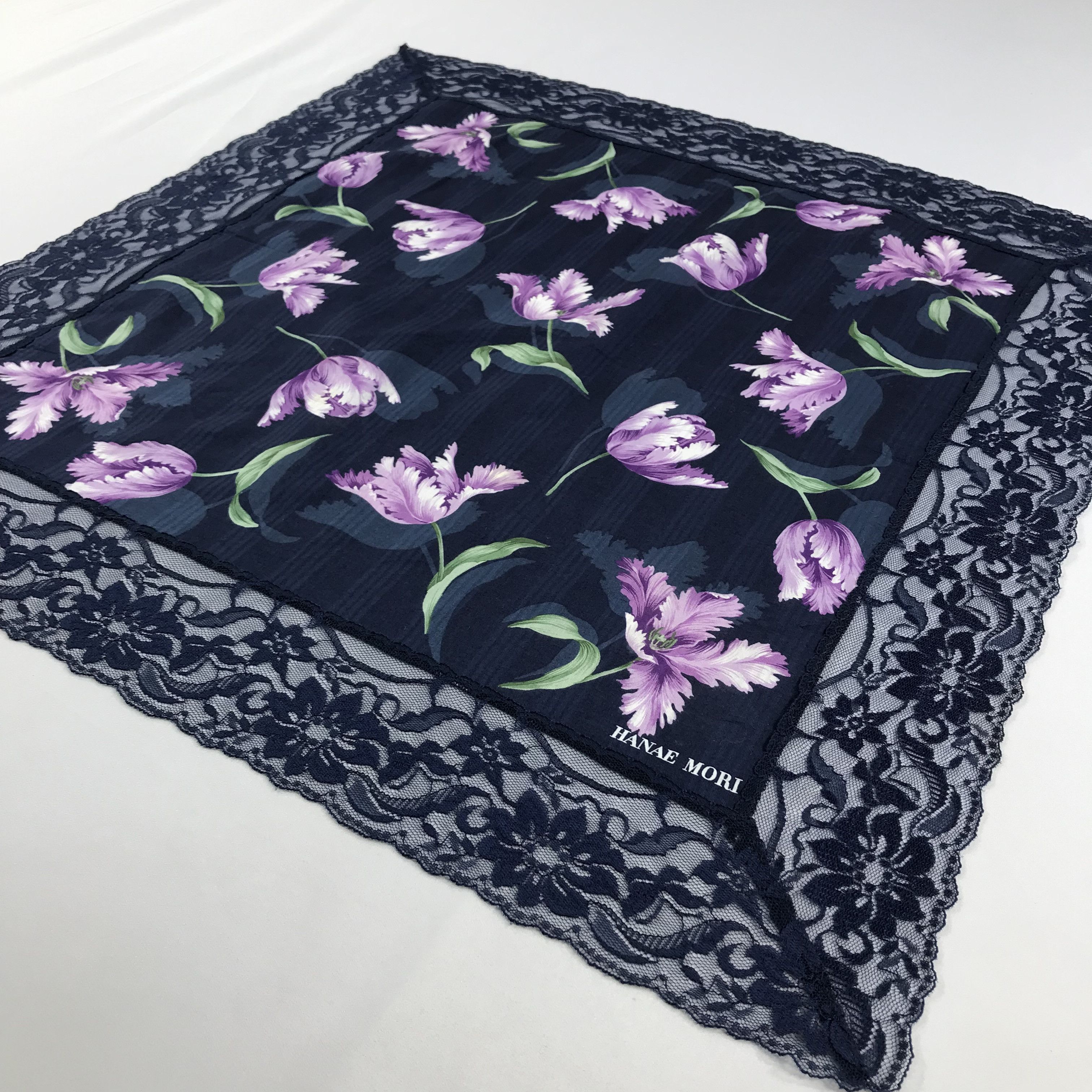 Hanae Mori × Vintage Hanae Mori Bandana / Handkerchief / Neckerchief - S2320 Size ONE SIZE - 2 Thumbnail