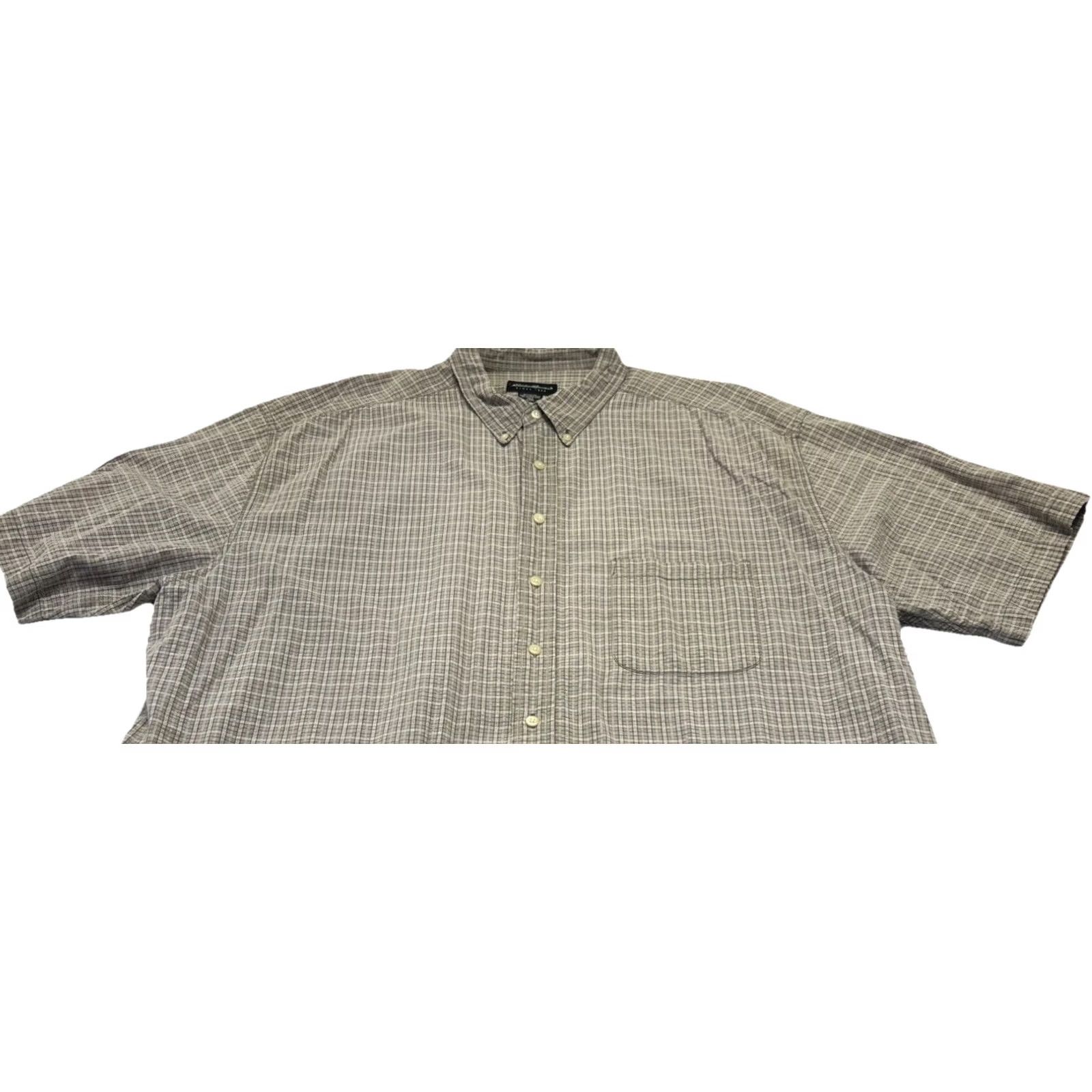 Eddie Bauer VINTAGE Eddie Bauer Plaid Brown Button-Up Shirt Mens 3XL Short Sleeve Button-Up, Hong Kong Size US 39 - 3 Thumbnail