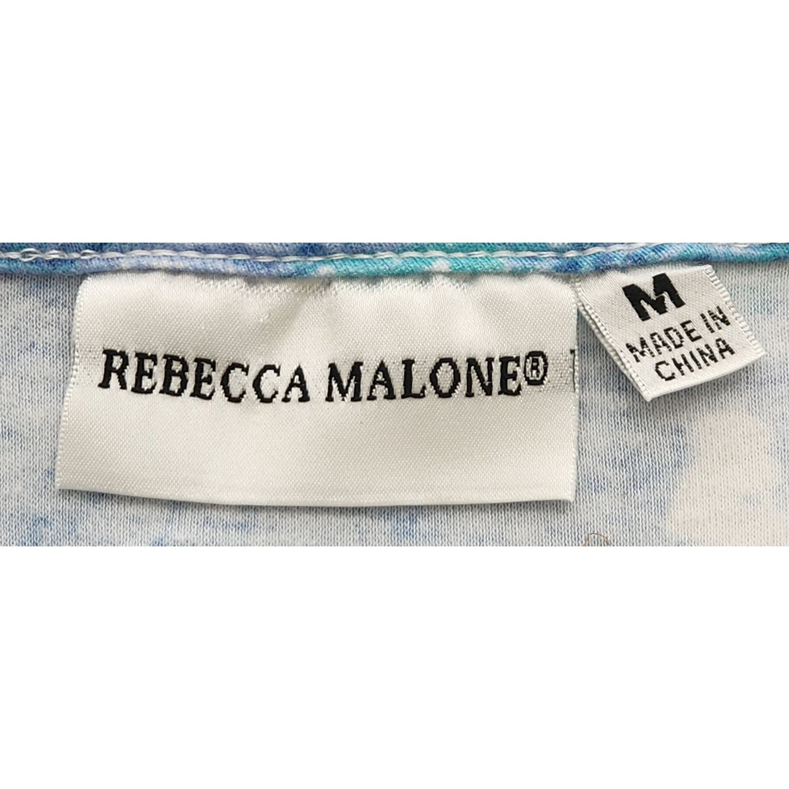 Other Rebecca Malone Blue White Floral Print Beading Detail Top M Size M / US 6-8 / IT 42-44 - 5 Thumbnail