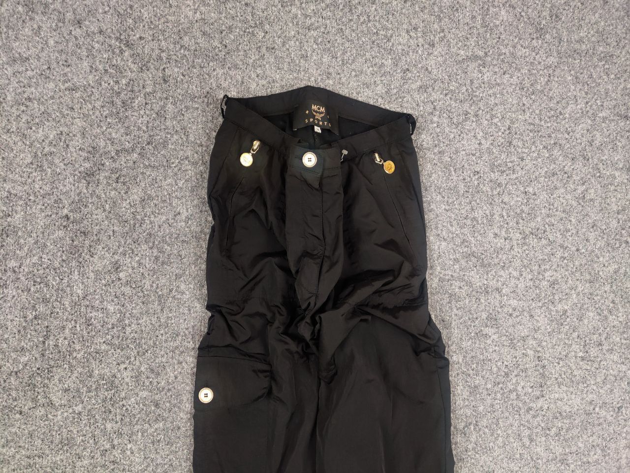 MCM Vintage MCM Sports Nylon Black wide casual Zip Trouser pants Size 38" / US 16 / IT 52 - 4 Thumbnail