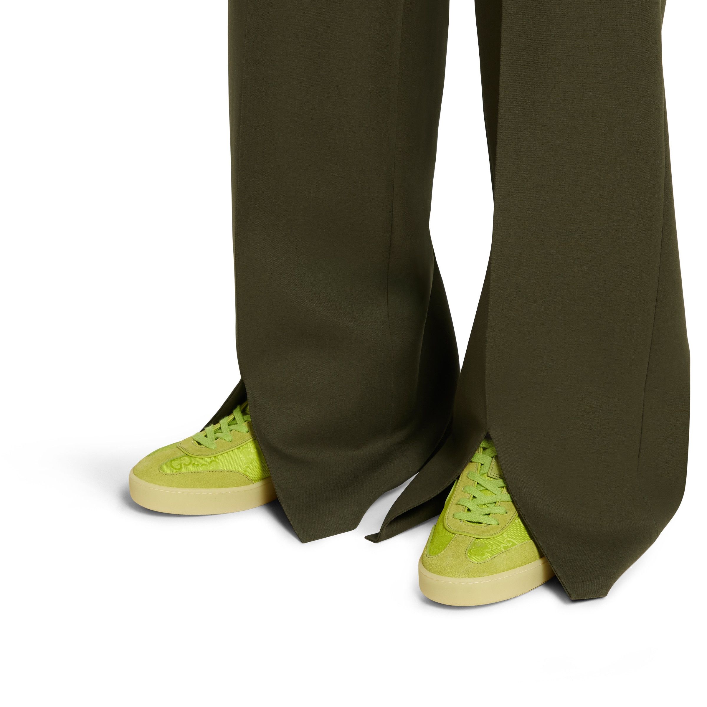 Gucci oc11z0226 Women's G75 Sneakers In Acid Green Size US 4.5 / IT 34.5 - 3 Thumbnail