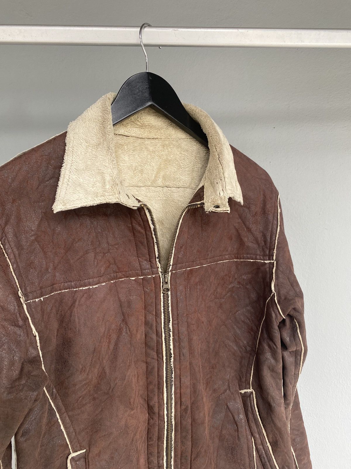 Issey Miyake × Japanese Brand × Tete Homme Tete homme Leather jacket Size US L / EU 52-54 / 3 - 4 Thumbnail