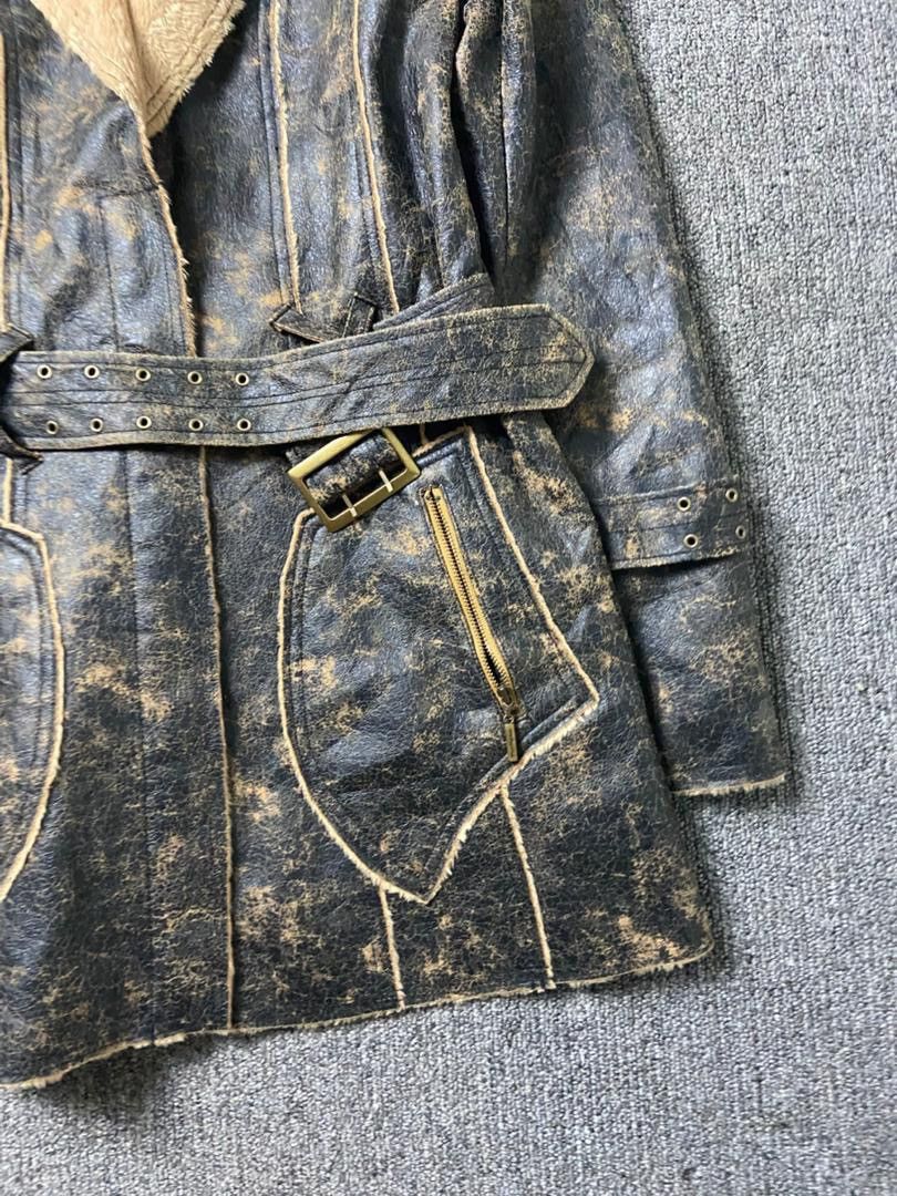 Japanese Brand Pink Papillon Leather Jacket with Shearling Lining (202) Size US XXS / EU 40 - 9 Thumbnail