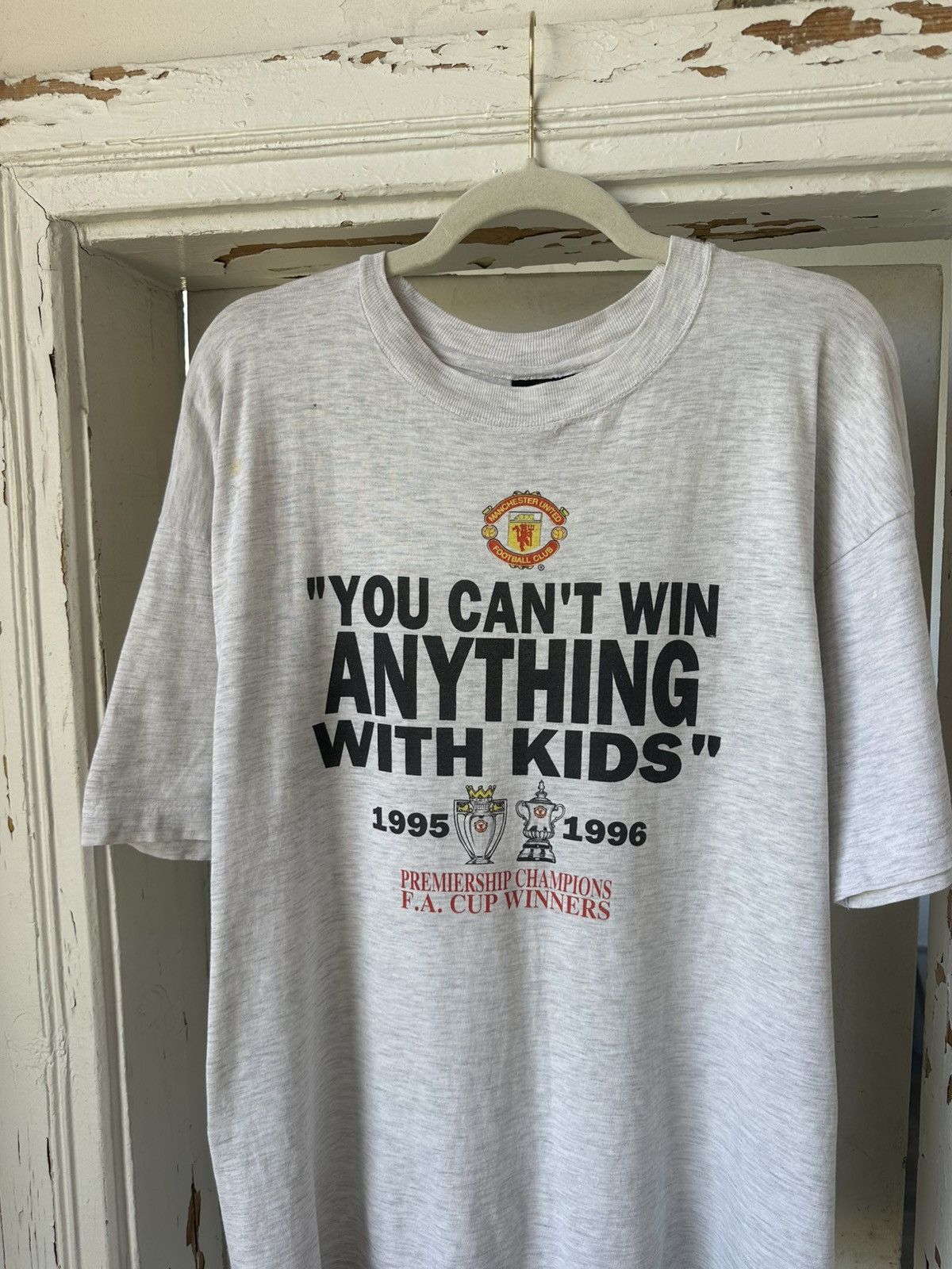 Vintage Vintage Manchester United 95-96 Winners Cup T-shirt Size US L / EU 52-54 / 3 - 2 Thumbnail