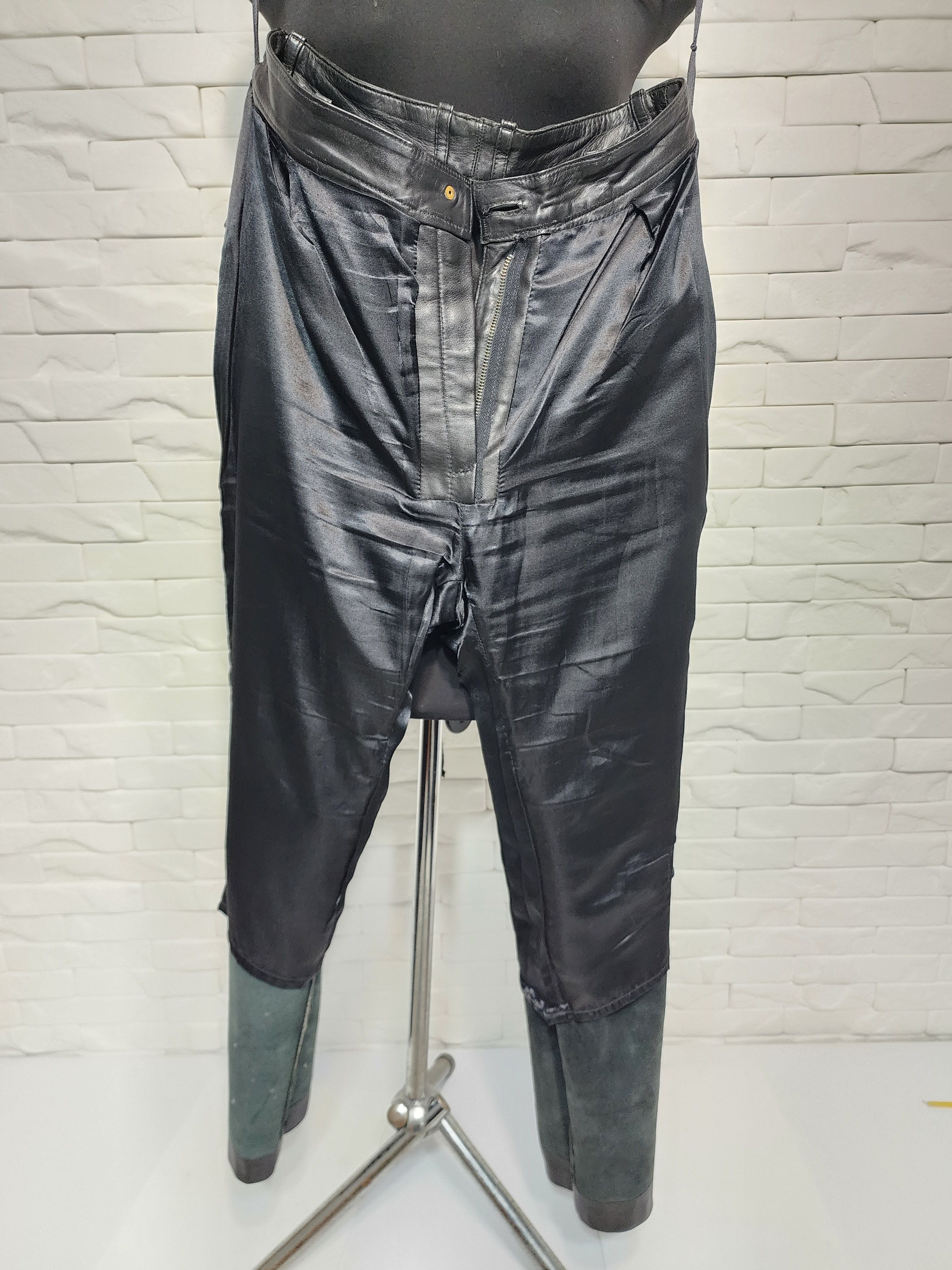 Genuine Leather Black Leather Pants: Women's Genuine Leather Trousers Size 30" / US 8 / IT 44 - 8 Thumbnail