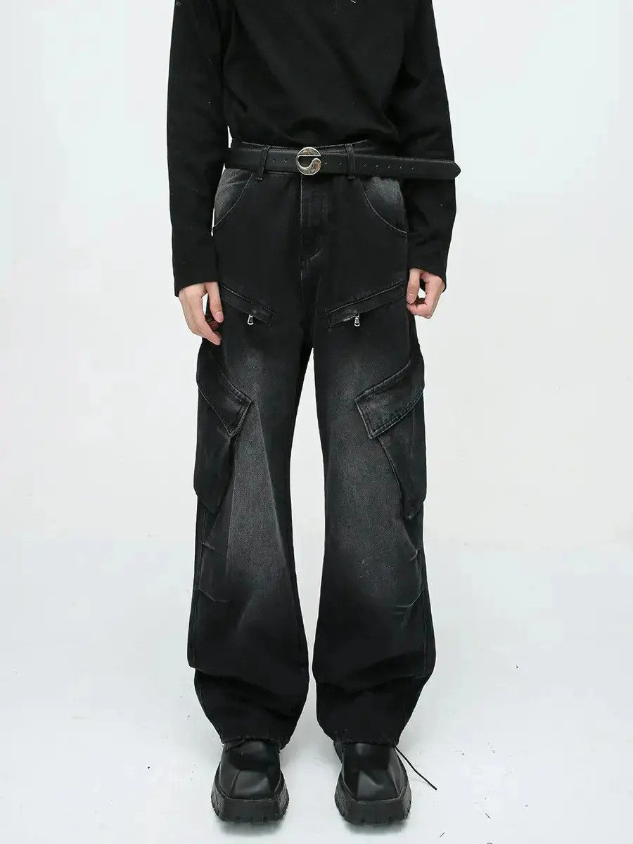Japanese Brand Retro loose straight leg wide leg jeans Size US 32 / EU 48 - 6 Thumbnail