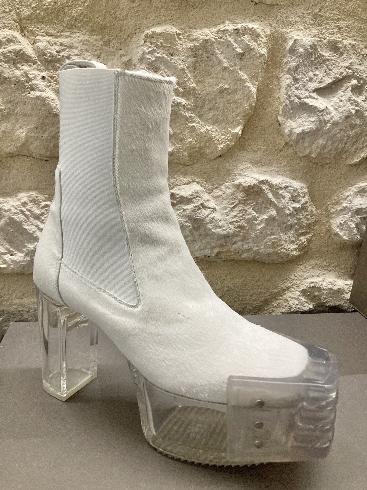 Rick Owens NEVER WORN/ Rick Owens Chalk White Grill Kiss Boots Size US 9 / EU 42 - 11 Thumbnail