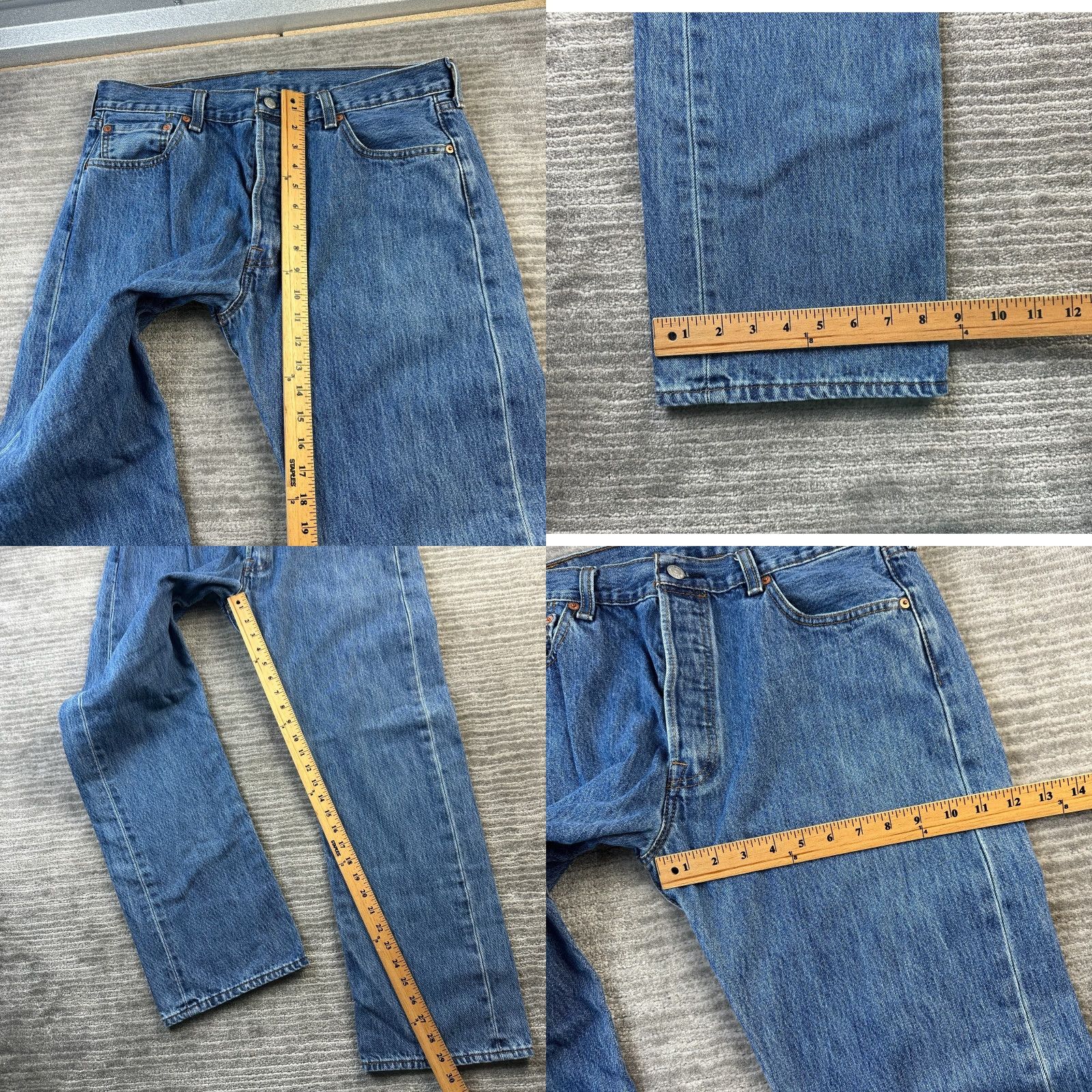 Levi's VINTAGE Levi's 501 Jeans Mens 36x30 Blue Denim Straight 5-Pocket Regular Fit Casual 90s Mens Size US 36 / EU 52 - 8 Thumbnail