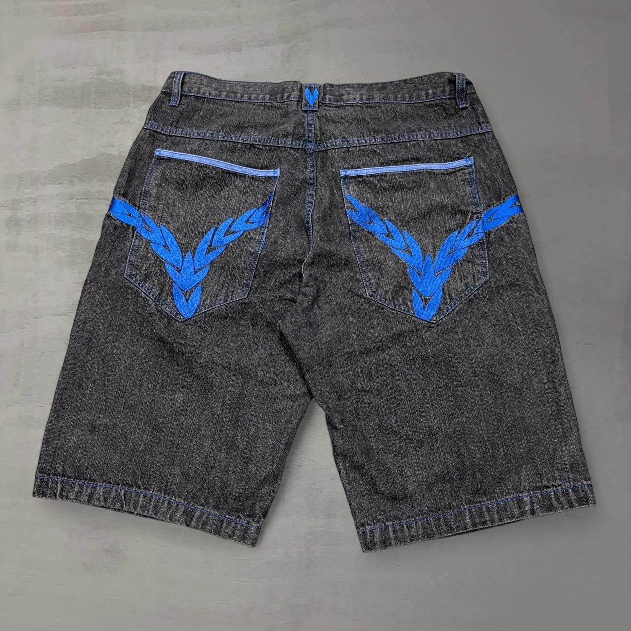 Other Noiz jeans Embroidered Blue Jean Shorts y2k Jorts Size 36 Size US 36 / EU 52 - 1 Thumbnail