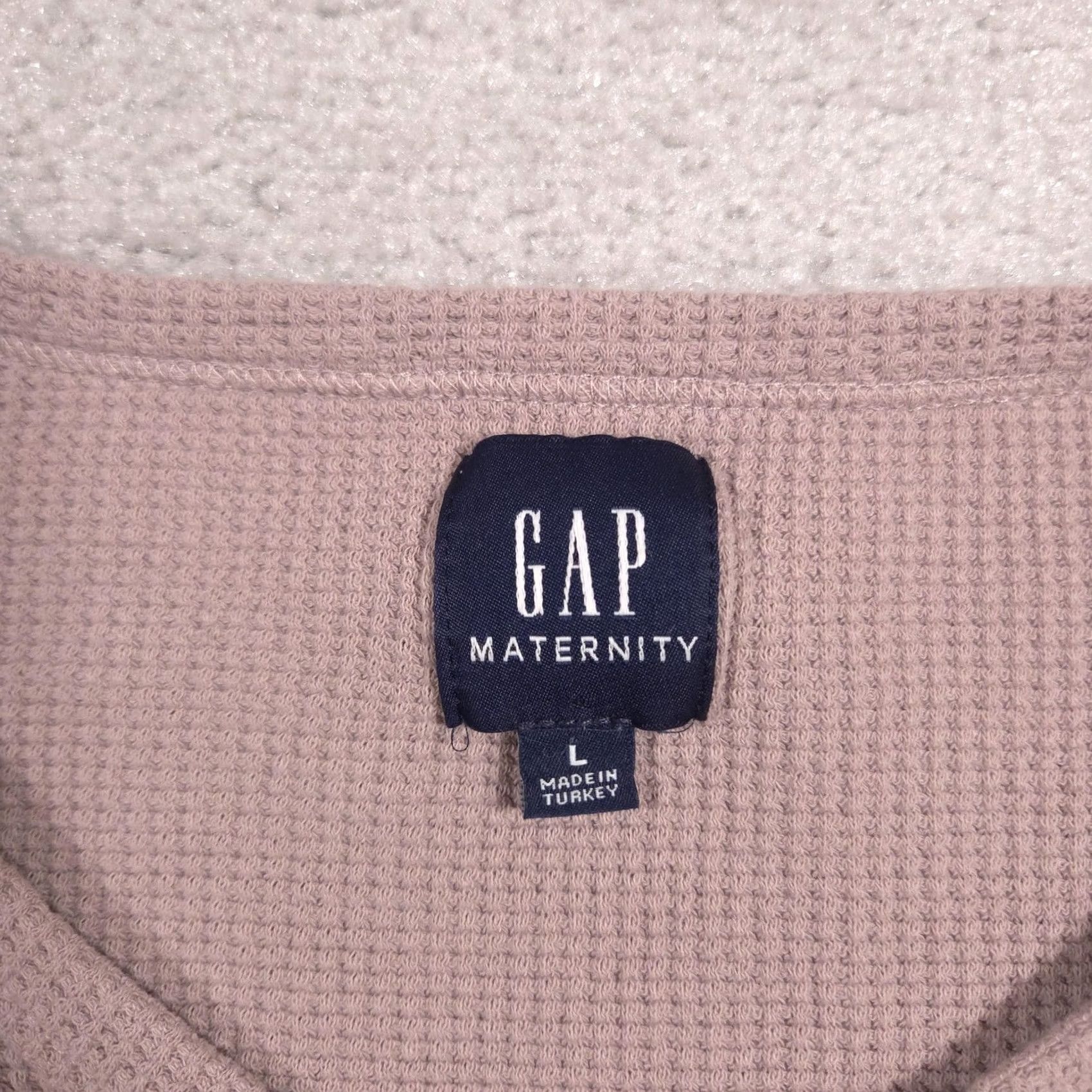 Gap VINTAGE? Gap Shirt Womens Large Pink Maternity Waffle Knit Thermal V Neck Long Sleeve Top Size L / US 10 / IT 46 - 5 Thumbnail