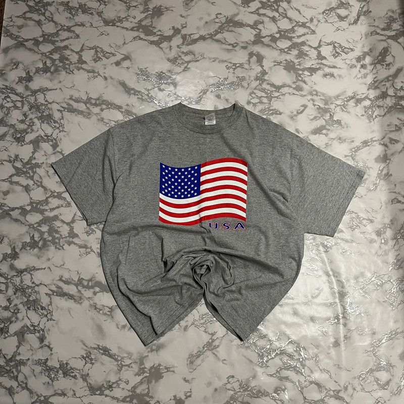 Vintage Vintage USA Flag T-Shirt Retro Y2K Baggy Size US XXL / EU 58 / 5 - 1 Thumbnail