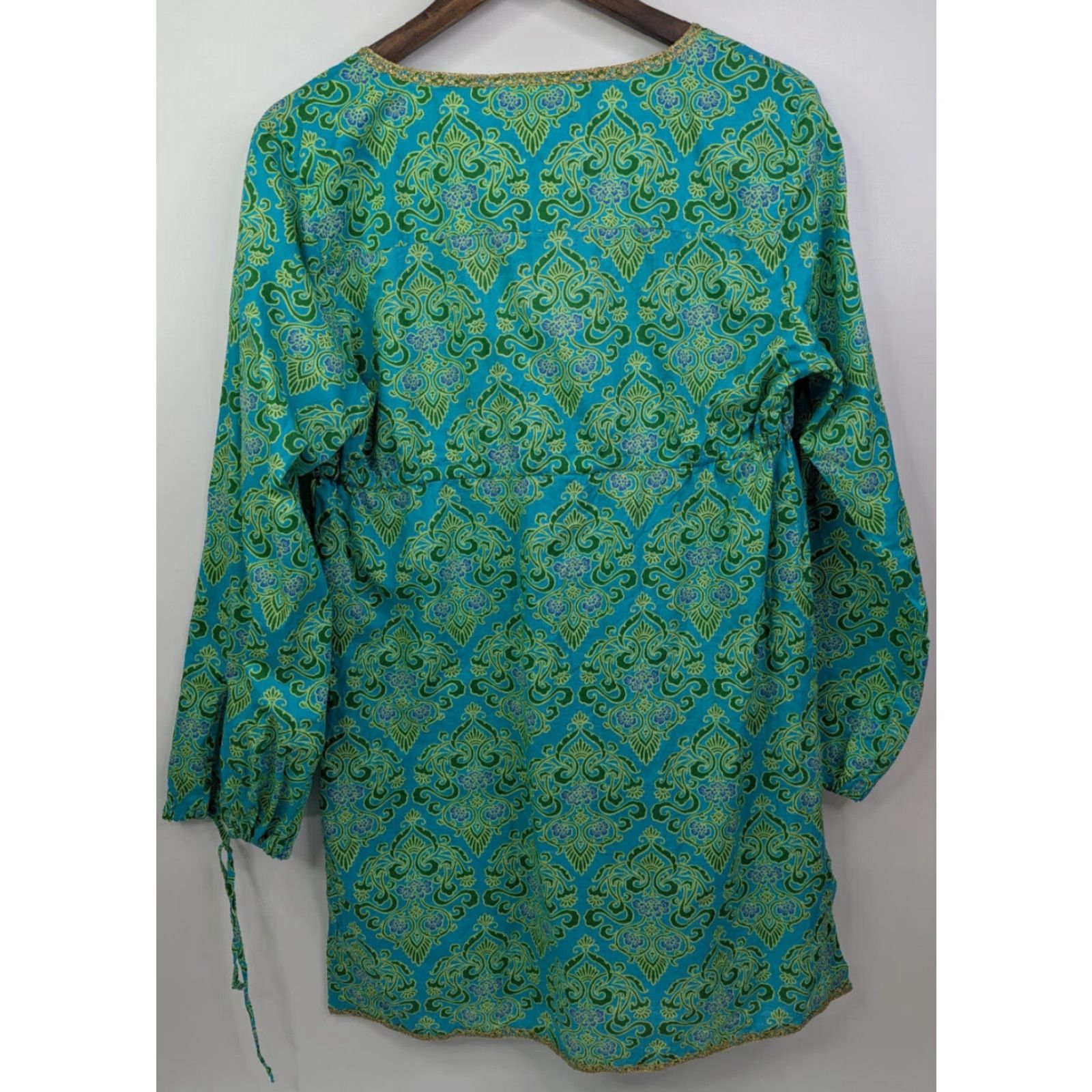 Victoria's Secret Victoria’s Secret Women's Cover-up Mini Dress Boho Beach Green M/L Floral Cotton Nylon Lace 90s Vintage Size M / US 6-8 / IT 42-44 - 4 Thumbnail