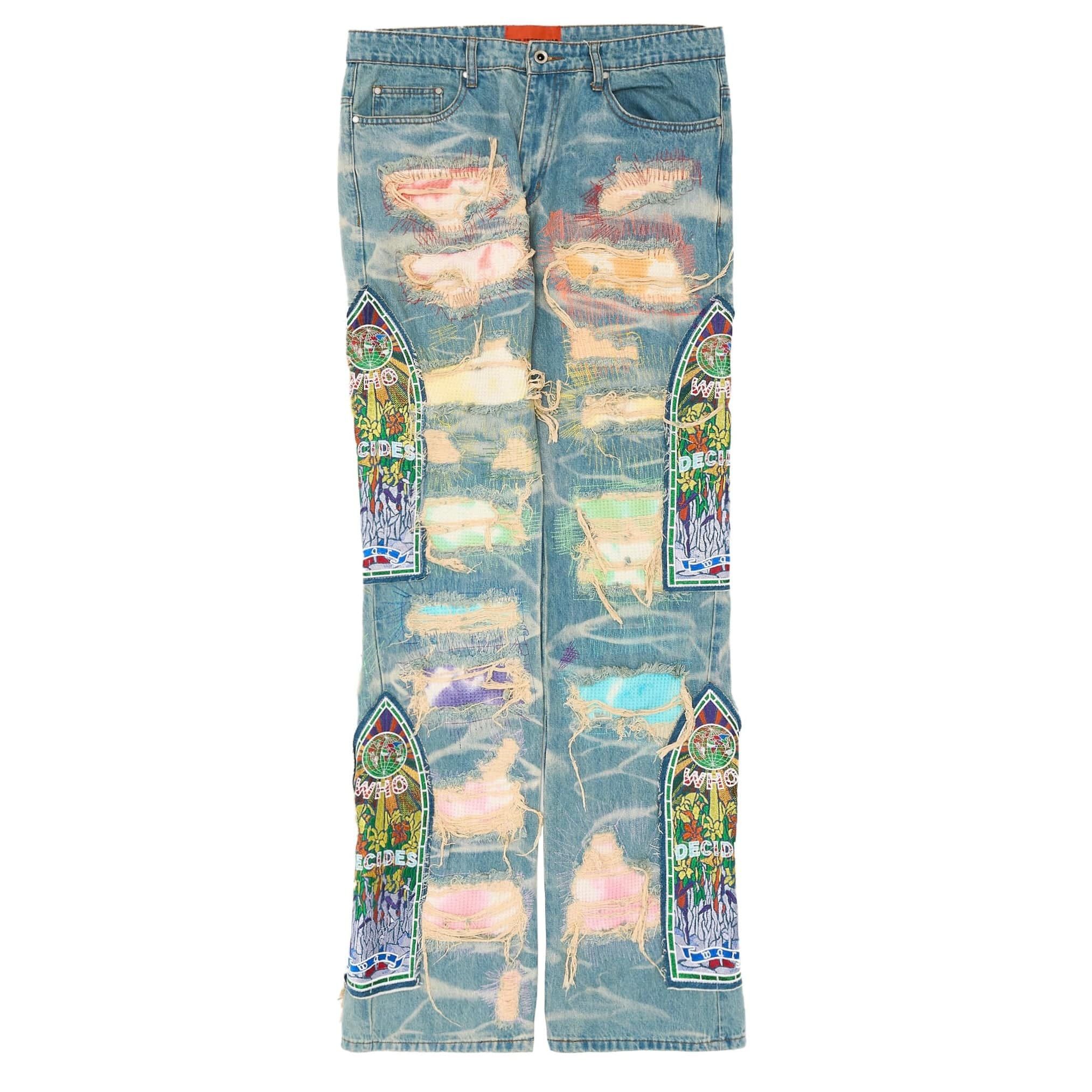 Who Decides War ROYGBIV Fusion Jeans Indigo Size US 34 / EU 50 - 1 Thumbnail
