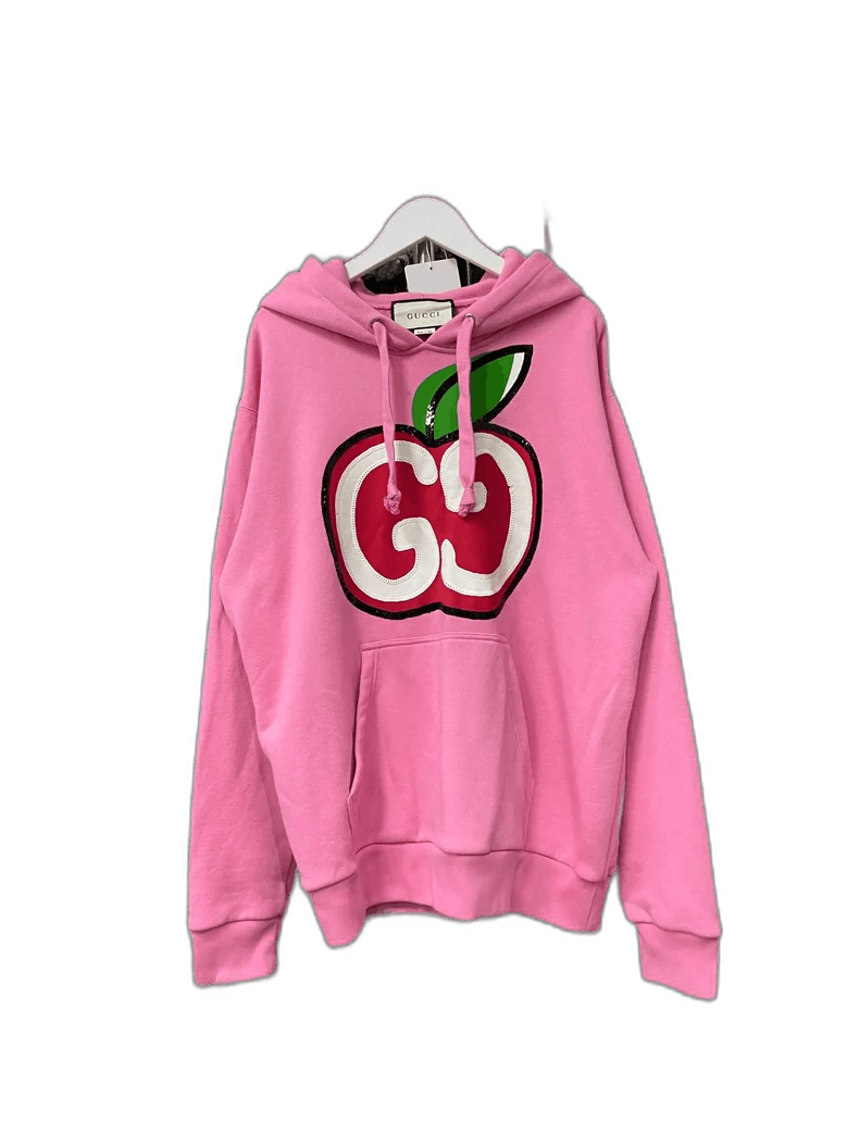 Gucci Pink Hoodie with Apple Design