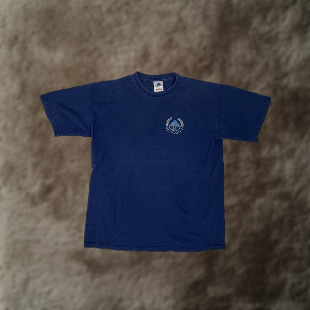 Adidas VINTAGE adidas T-Shirt Crest Logo USA Made 90s Size Large Blue Shirt Men Size US L / EU 52-54 / 3 - 1 Thumbnail