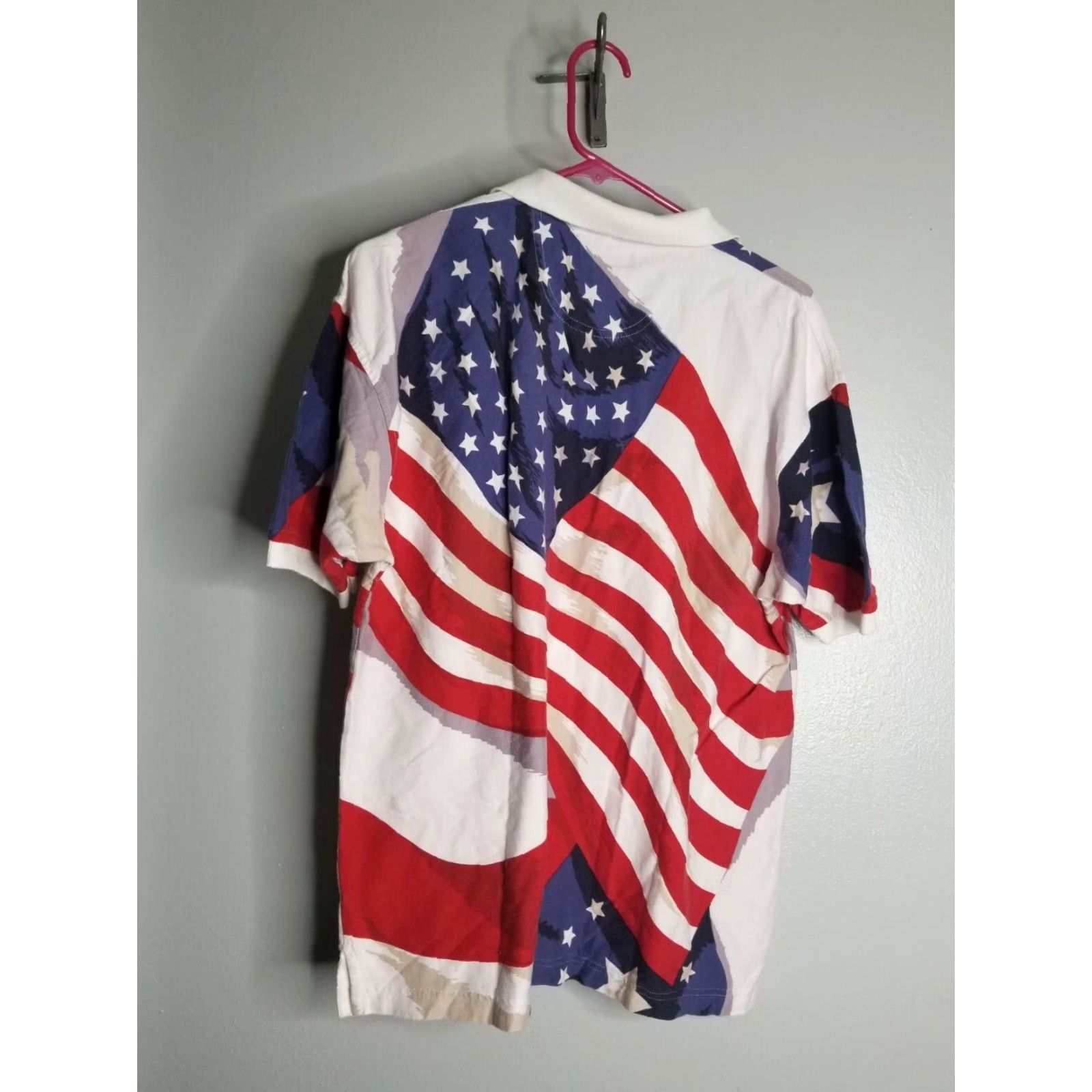 Vintage VINTAGE Mark Fore Strike American Flag Patriotic Womens XL White Short Sleeve Polo Shirt Size XL / US 12-14 / IT 48-50 - 2 Thumbnail