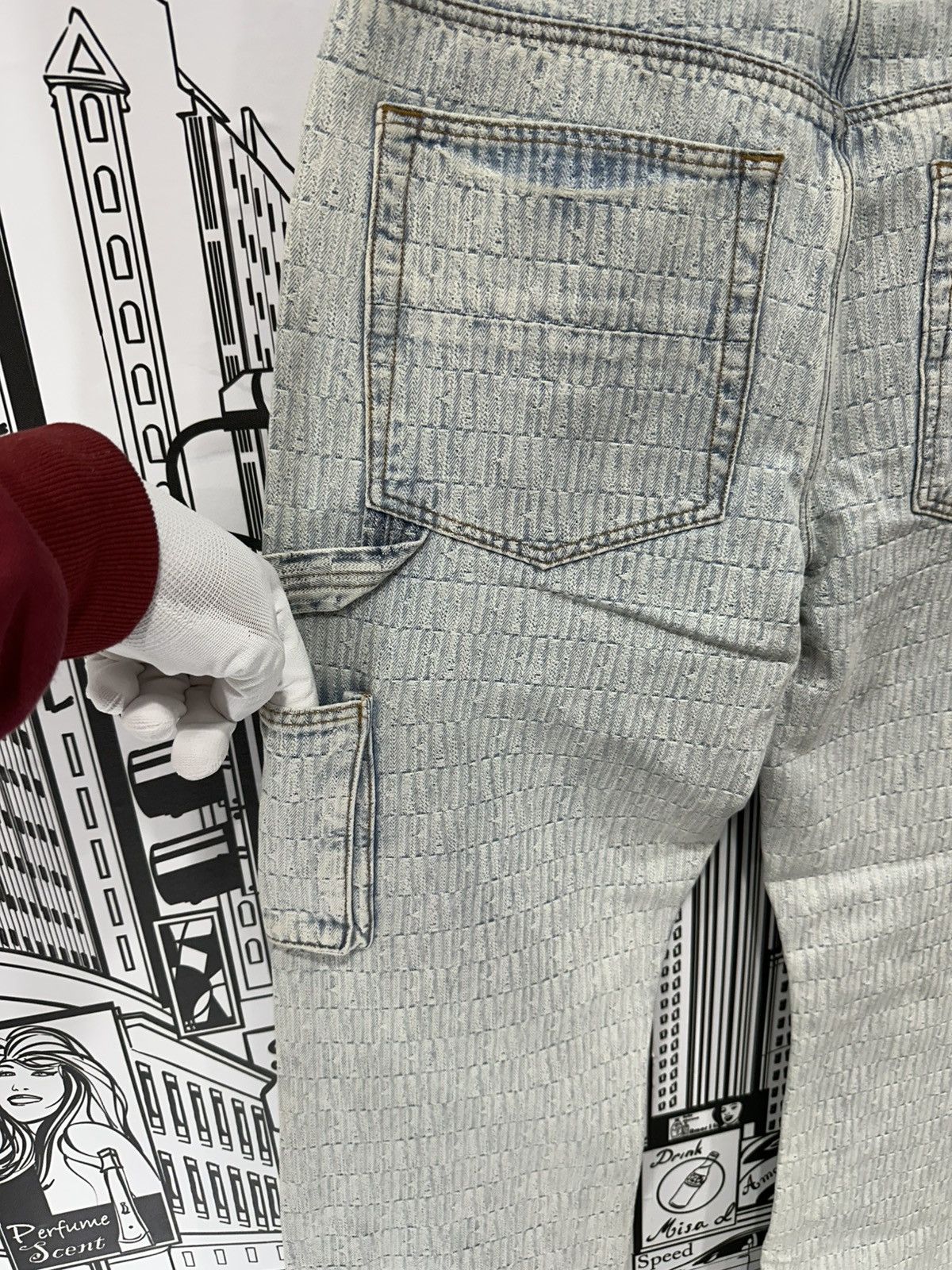 Amiri Amiri Jacquard Logo Carpenter Pants Light Indigo Size 32 Size US 34 / EU 50 - 9 Thumbnail