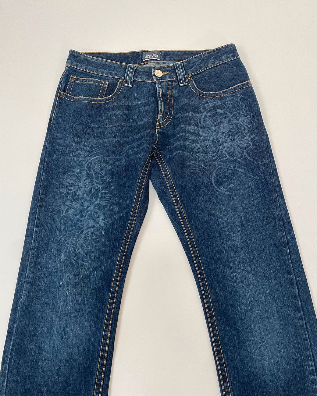 Jean Paul Gaultier JEAN PAUL GAULTIER Flower Pattern Denim Pants Size US 32 / EU 48 - 2 Thumbnail