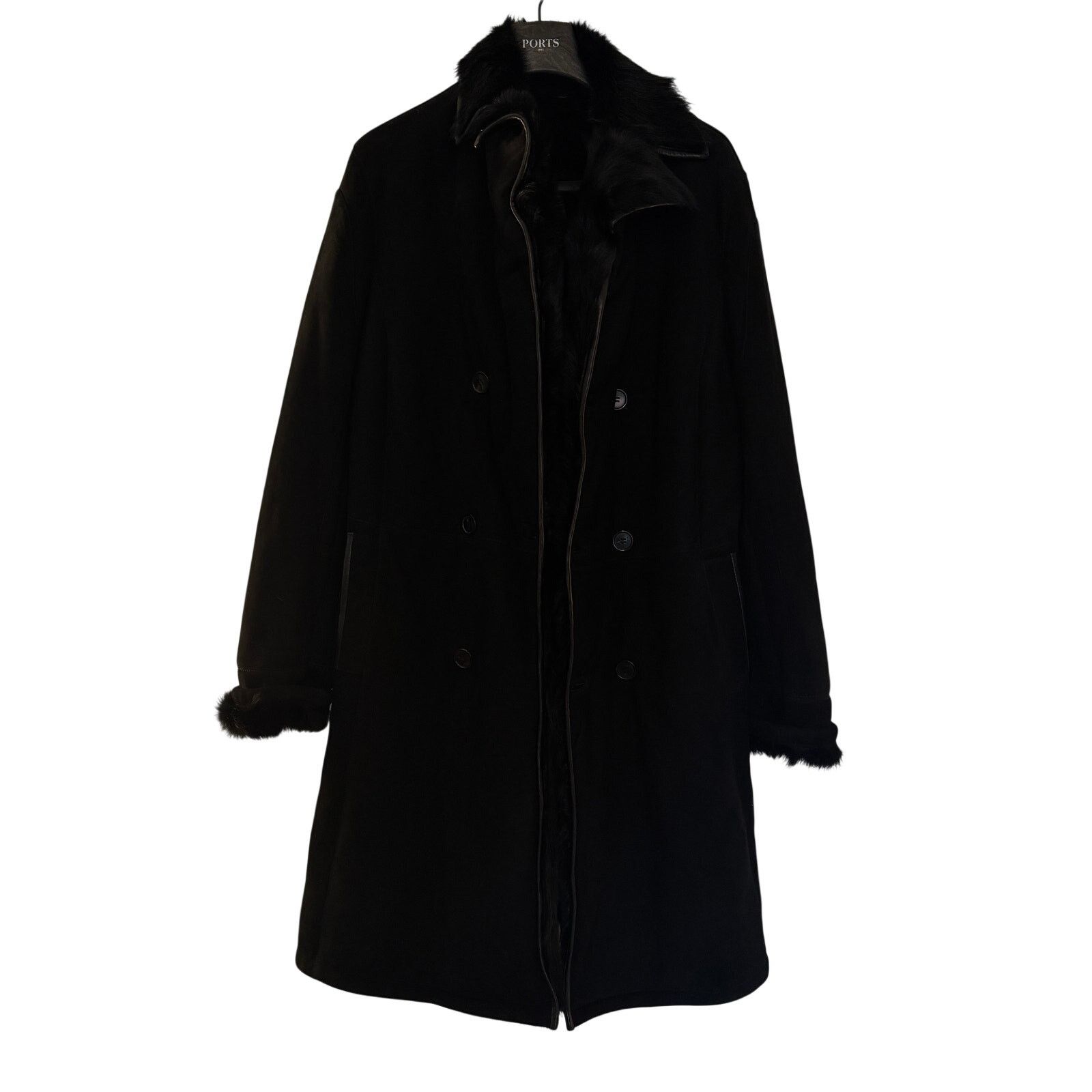 Ports 1961 Ports 1961 NWT Black Shearling Coat Size US XL / EU 56 / 4 - 1 Thumbnail
