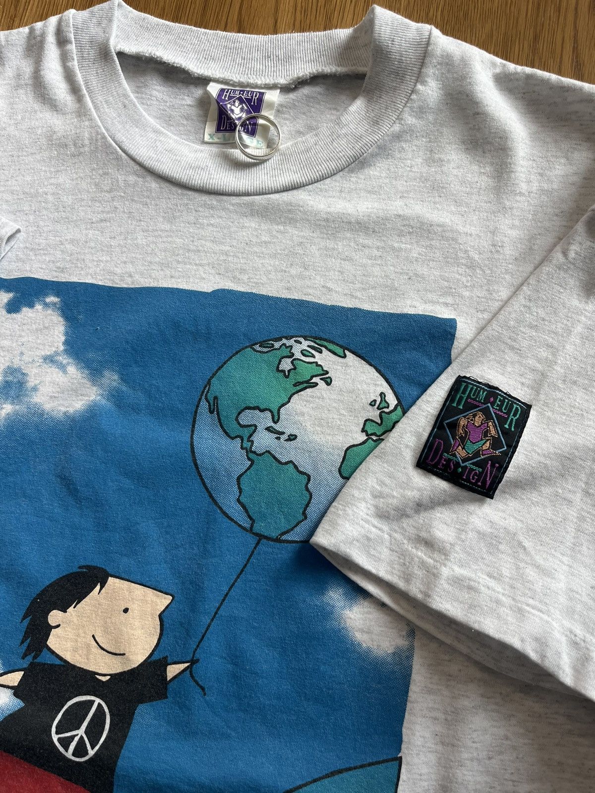Arts & Science Vintage PAIX-ENVIRONNEMENT Peace 90’s N.JOBIN Tshirt Size US XL / EU 56 / 4 - 9 Thumbnail