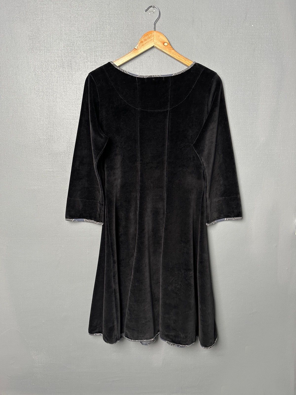 Gudrun Sjoden GUDRUN SJODEN Dress Black Velour 3/4 Sleeve Organic Cotton Size M / US 6-8 / IT 42-44 - 2 Thumbnail