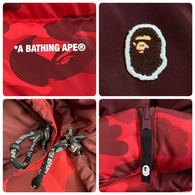 Bape 🔥Reversible🔥 BAPE Red Camo Puffer Down Jacket a bathing ape Size US L / EU 52-54 / 3 - 8 Thumbnail
