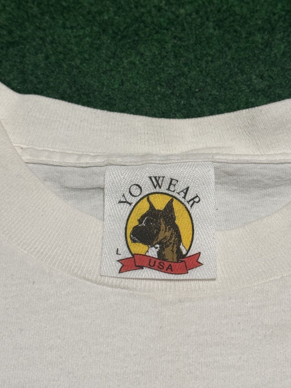 Vintage Yo Wear Flamingo Patch Graphic Print Vintage 90s L T Shirt Size US L / EU 52-54 / 3 - 3 Thumbnail