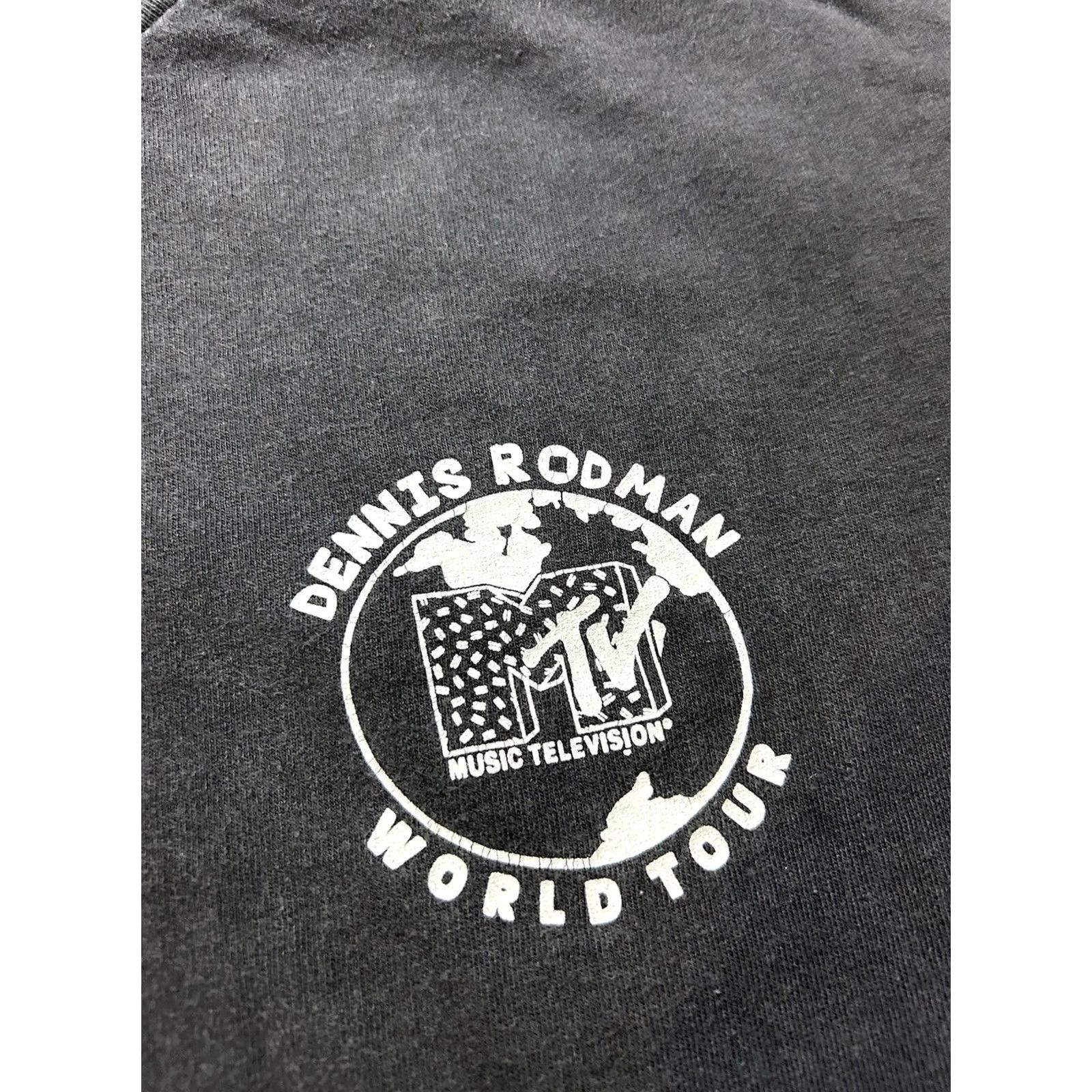 Vintage VINTAGE Dennis Rodman MTV World Tour Tee XL Black Rodman Rocks Promo Rare 90s Size US XL / EU 56 / 4 - 4 Thumbnail