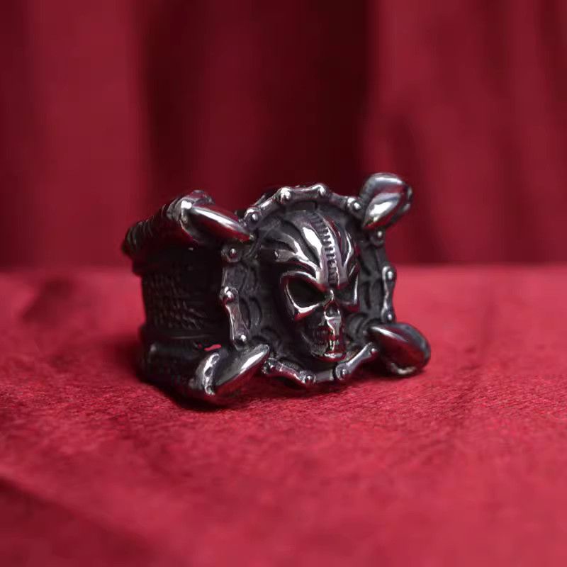 Jewelry Skull Dark Jewelry Rings Open Size Chrome Ring (Size 7-13) Size ONE SIZE - 1 Thumbnail