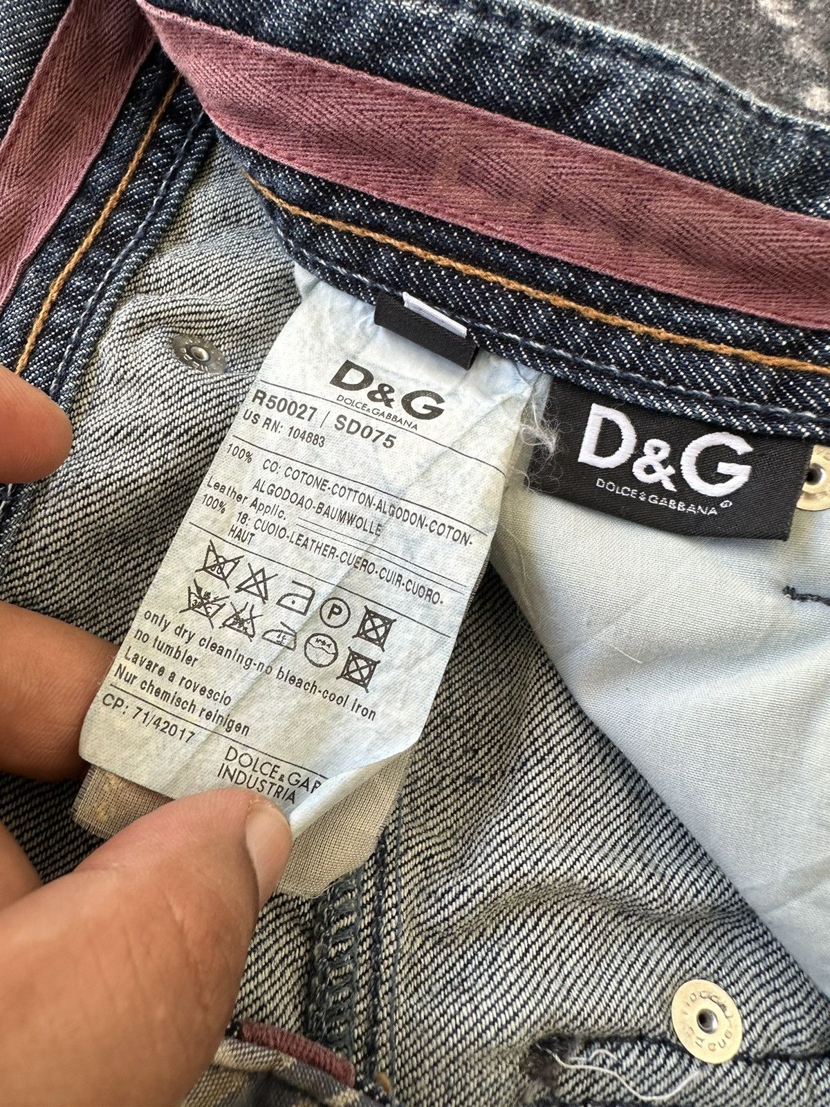 Dolce & Gabbana SS2007 D&G cummerband denim buckle back Size US 32 / EU 48 - 18 Thumbnail