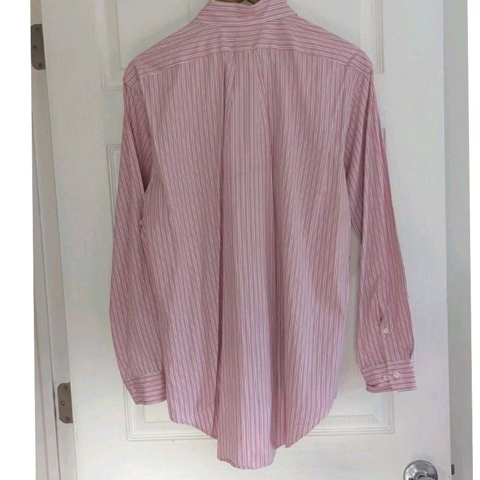 Ralph Lauren Ralph Lauren Button-Down Shirt Mens 16 32/33 Pink White Navy Striped Classic Fit Button-Up Collar Long Sleeve Embroidered Pony Size US XS / EU 42 / 0 - 3 Thumbnail