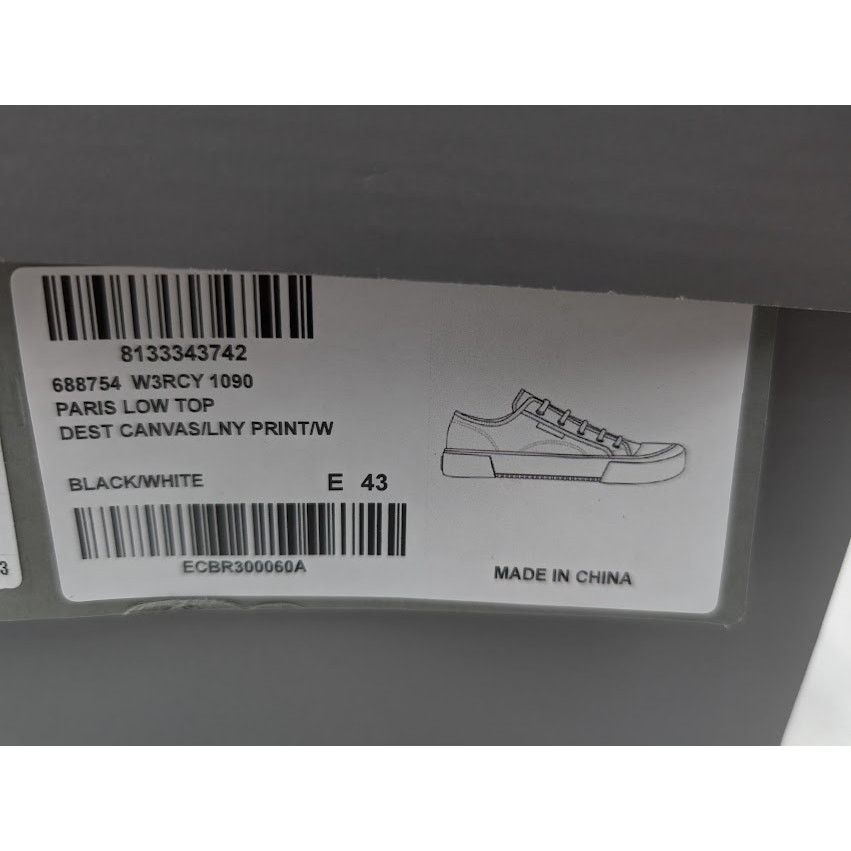 Balenciaga o1rshd1 Q:3 / Paris Low-Top Sneakers in Black/White Size US 10 / EU 43 - 24 Thumbnail