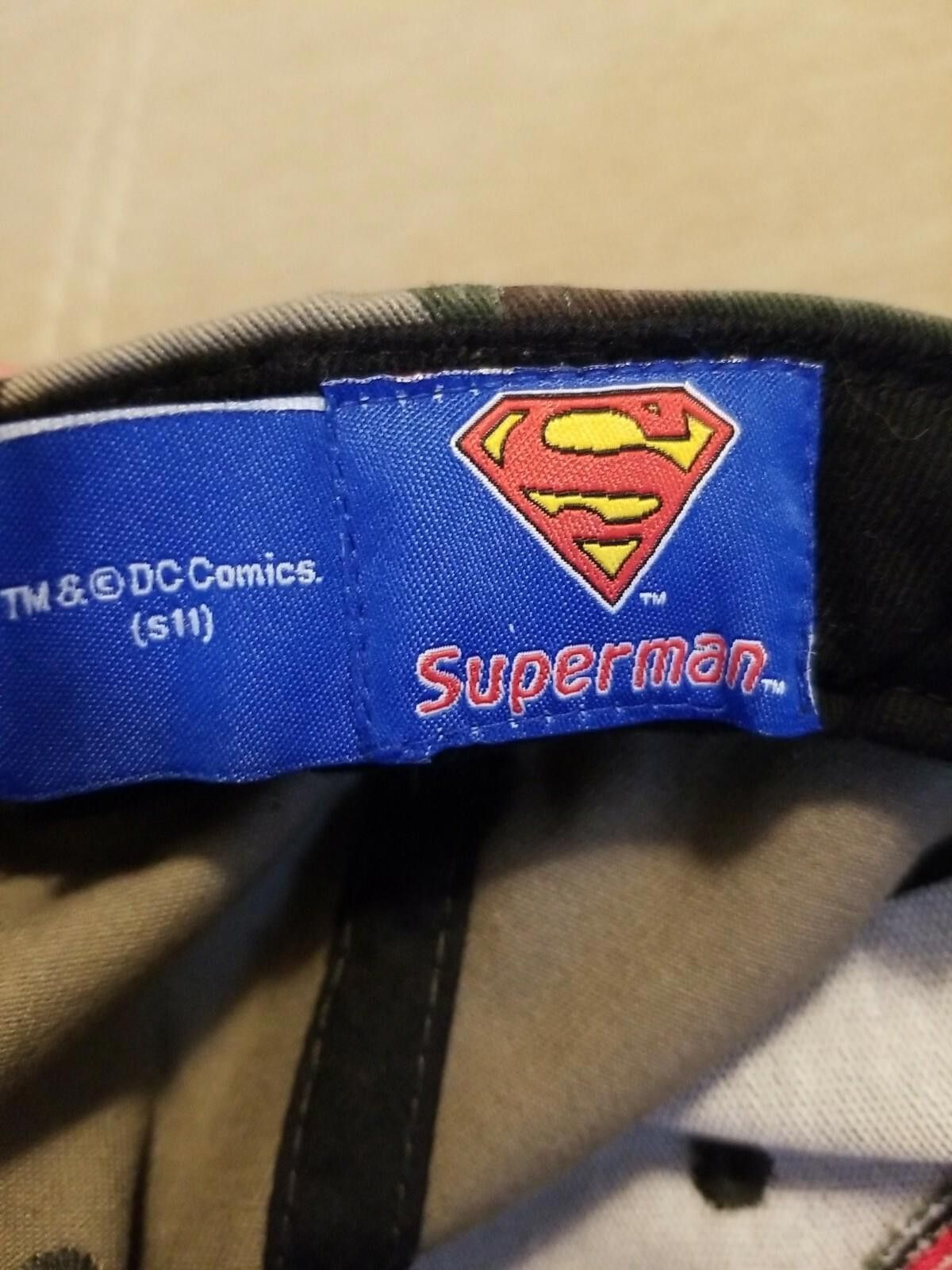 DC Comics Superman Hat Green Camo Camouflage Hat Cap DC Comics Size ONE SIZE - 5 Thumbnail