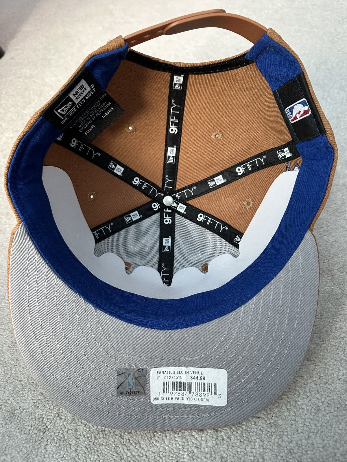 New Era Golden State Warriors New Era snapback hat (Brown, Tan) Size ONE SIZE - 4 Thumbnail