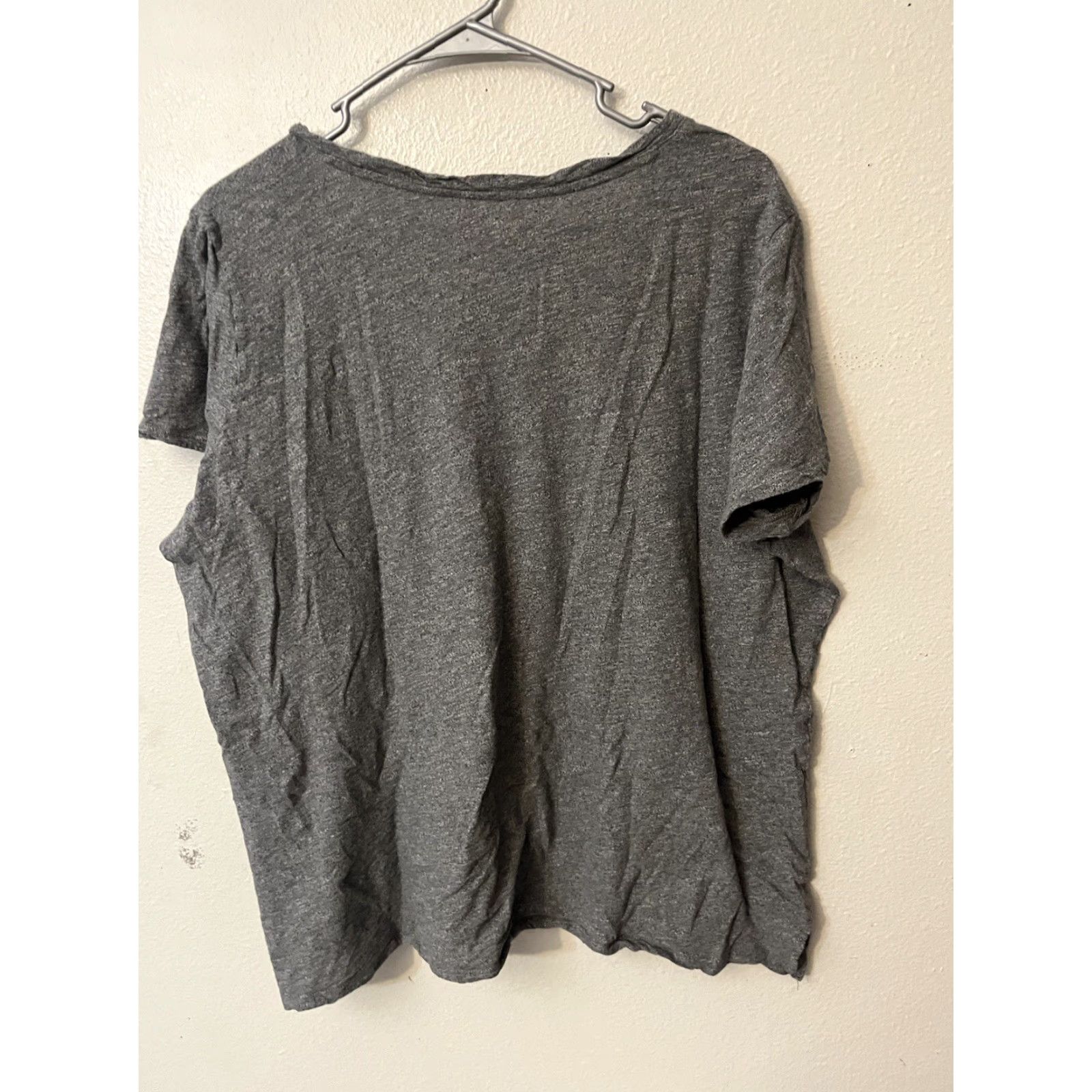 Madewell Madewell Tee T-Shirt Women Gray Solid V Neck 1X Short Sleeve Shirt, Plus Size, 1X, Gray, V-Neck, Basic, Pockets, Women Size XL / US 12-14 / IT 48-50 - 3 Thumbnail