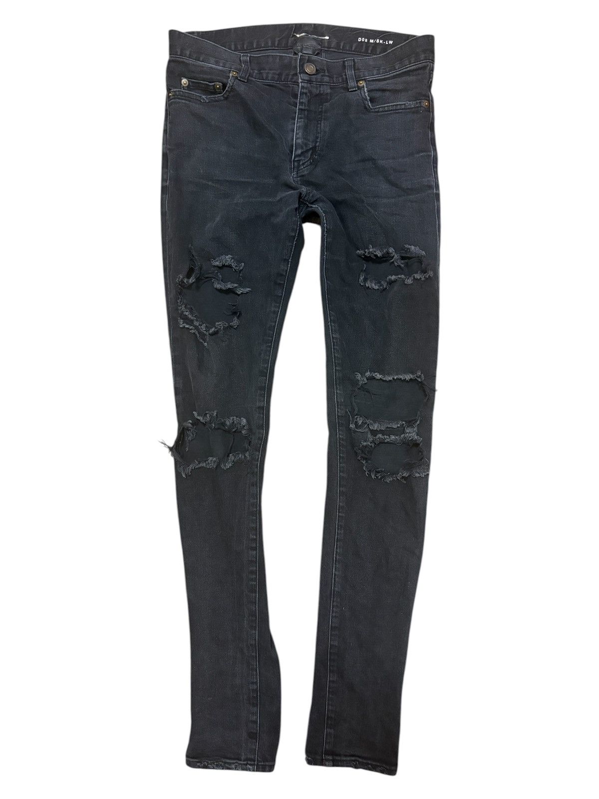 Saint Laurent Paris SLP ダメージ　クラッシュ　29インチ Saint Laurent Paris SLP FW14 D02 Distressed Denim Crash Jeans