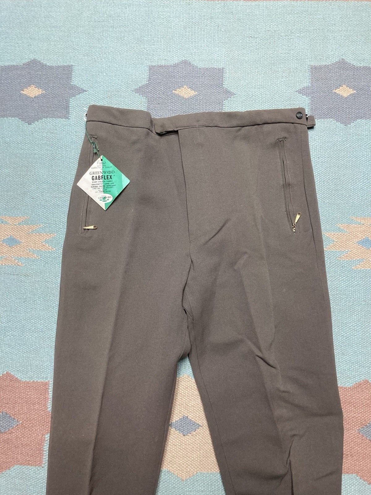 Vintage 1950s wading pants fishing NWT gabardine rayon blend 31x29 Size US 31 - 3 Thumbnail