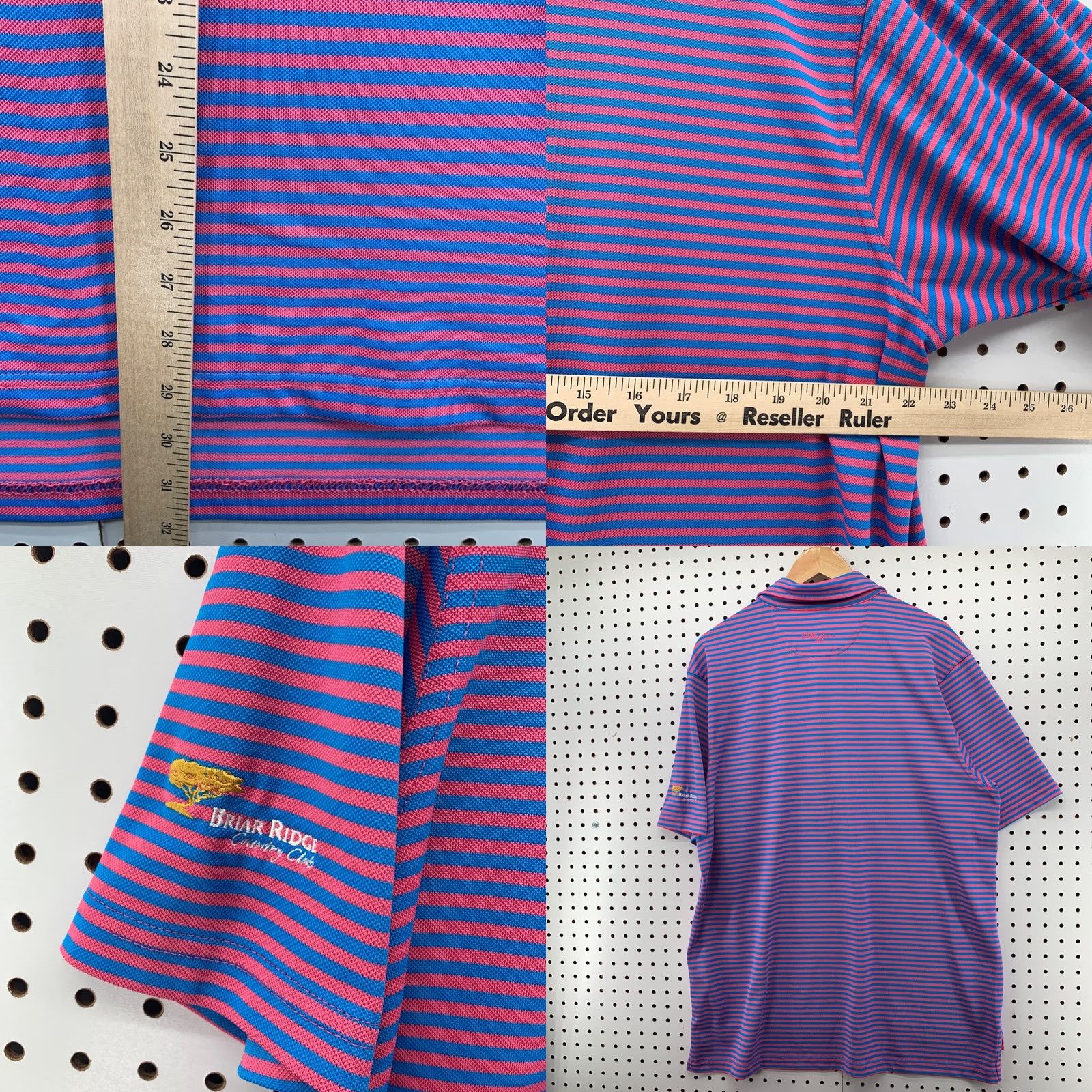 Vintage Bobby Jones Polo Shirt Men L Purple Pink Striped Briar Ridge Size US L / EU 52-54 / 3 - 8 Thumbnail